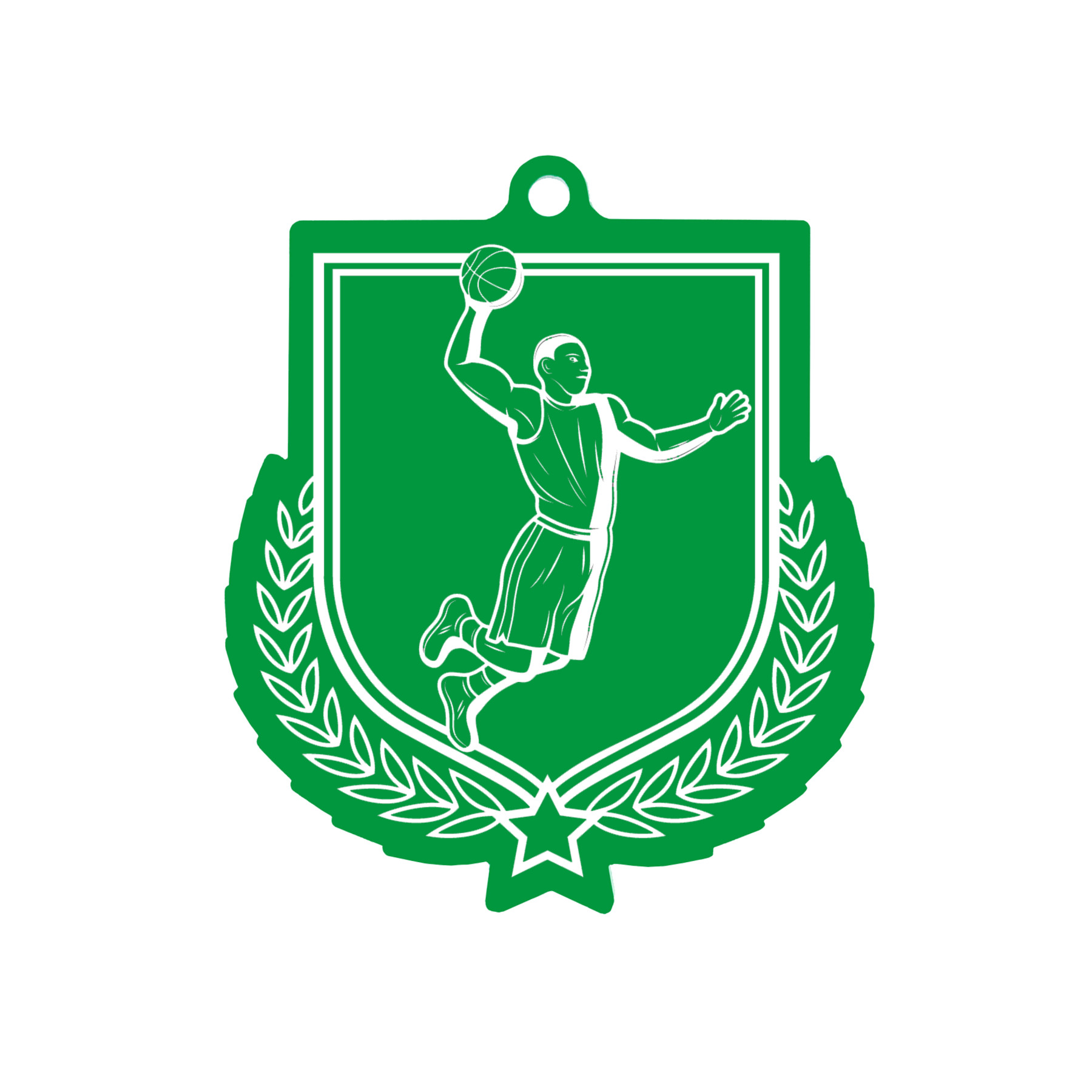 Colour Printed Basketball Shield Shaped Medal