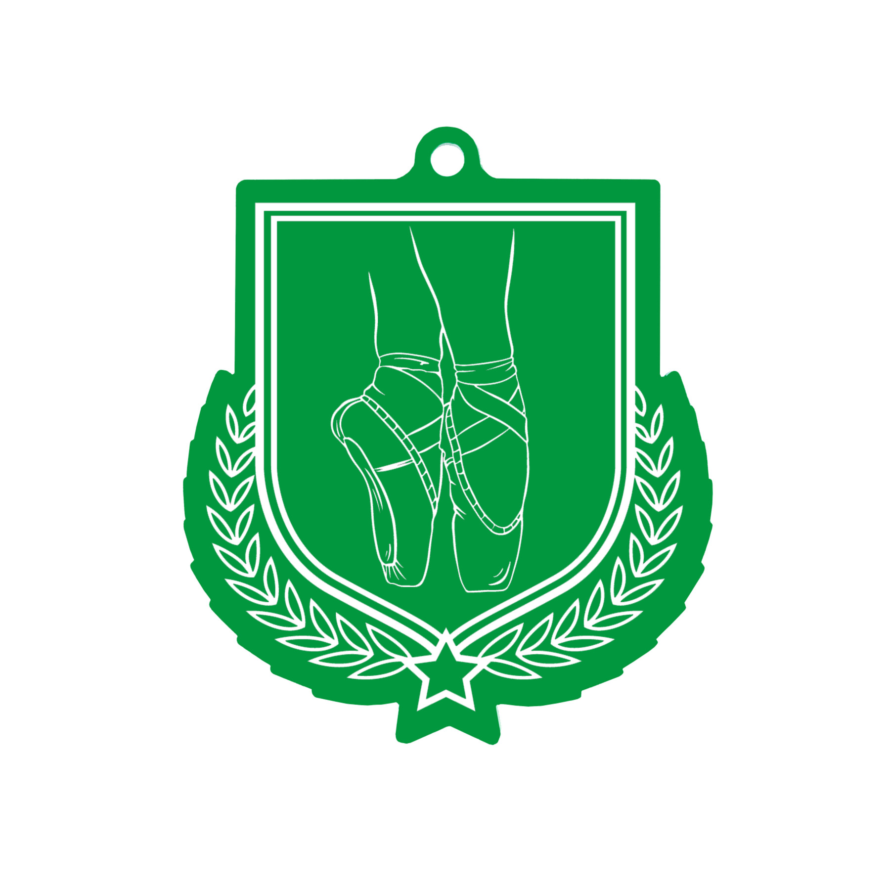 Colour Printed Ballet Shield Shaped Medal
