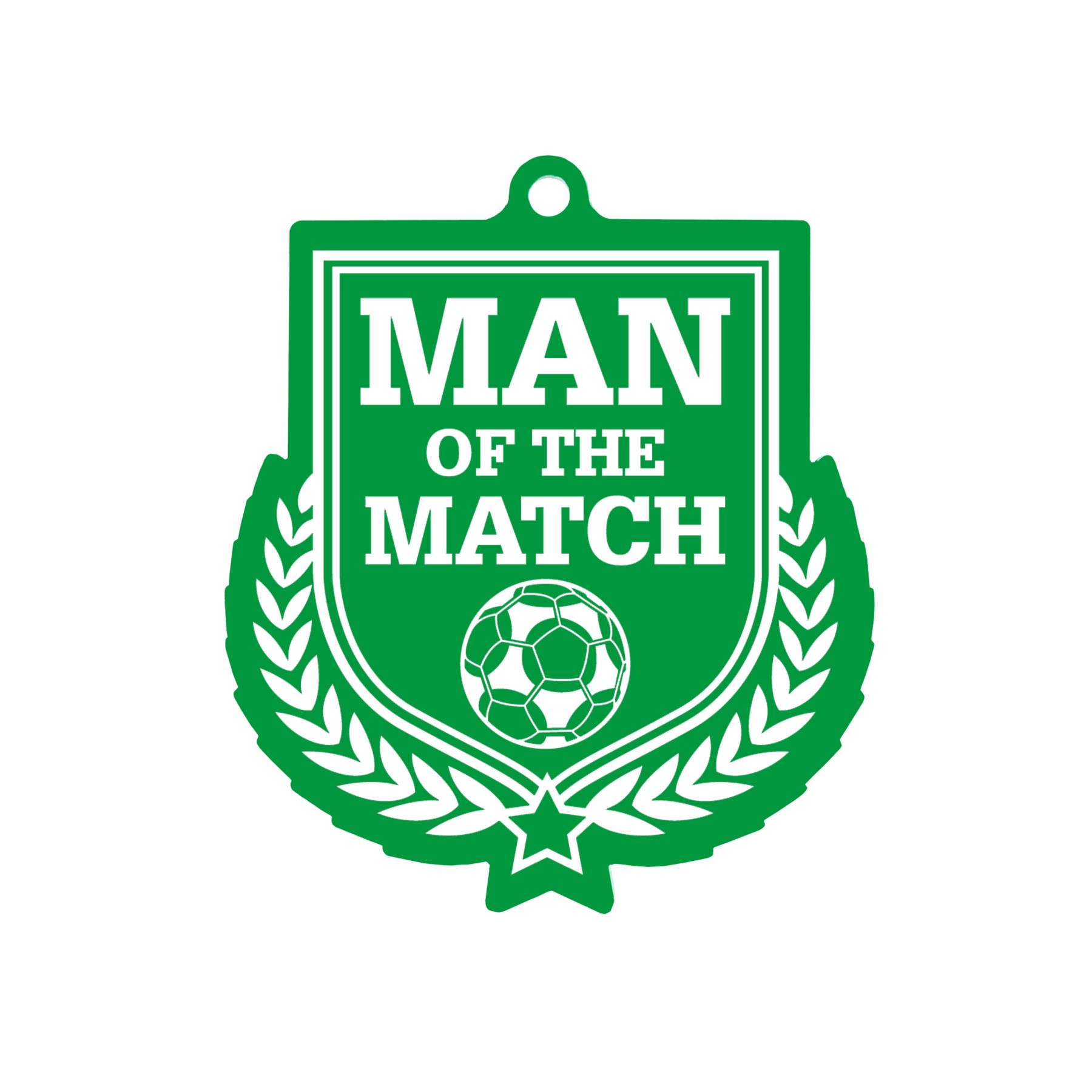 Colour Printed Football Man of the Match Shield Shaped Medal