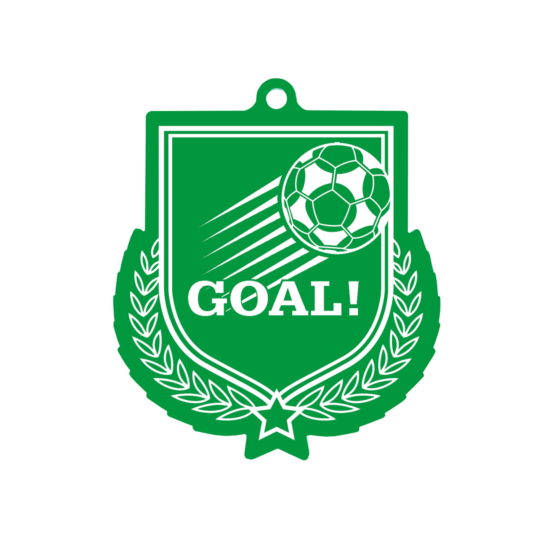 Colour Printed Football 'GOAL!' Shield Shaped Medal