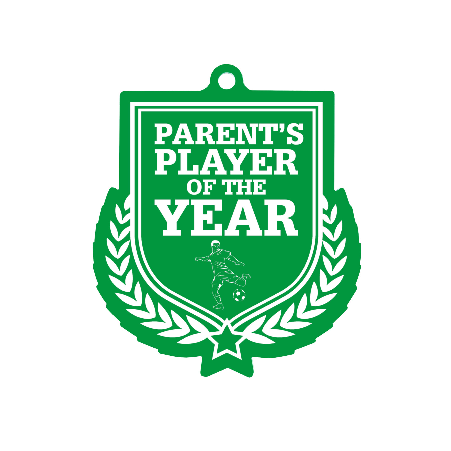 Colour Printed Football Parent's Player of the Year Shield Shaped Medal