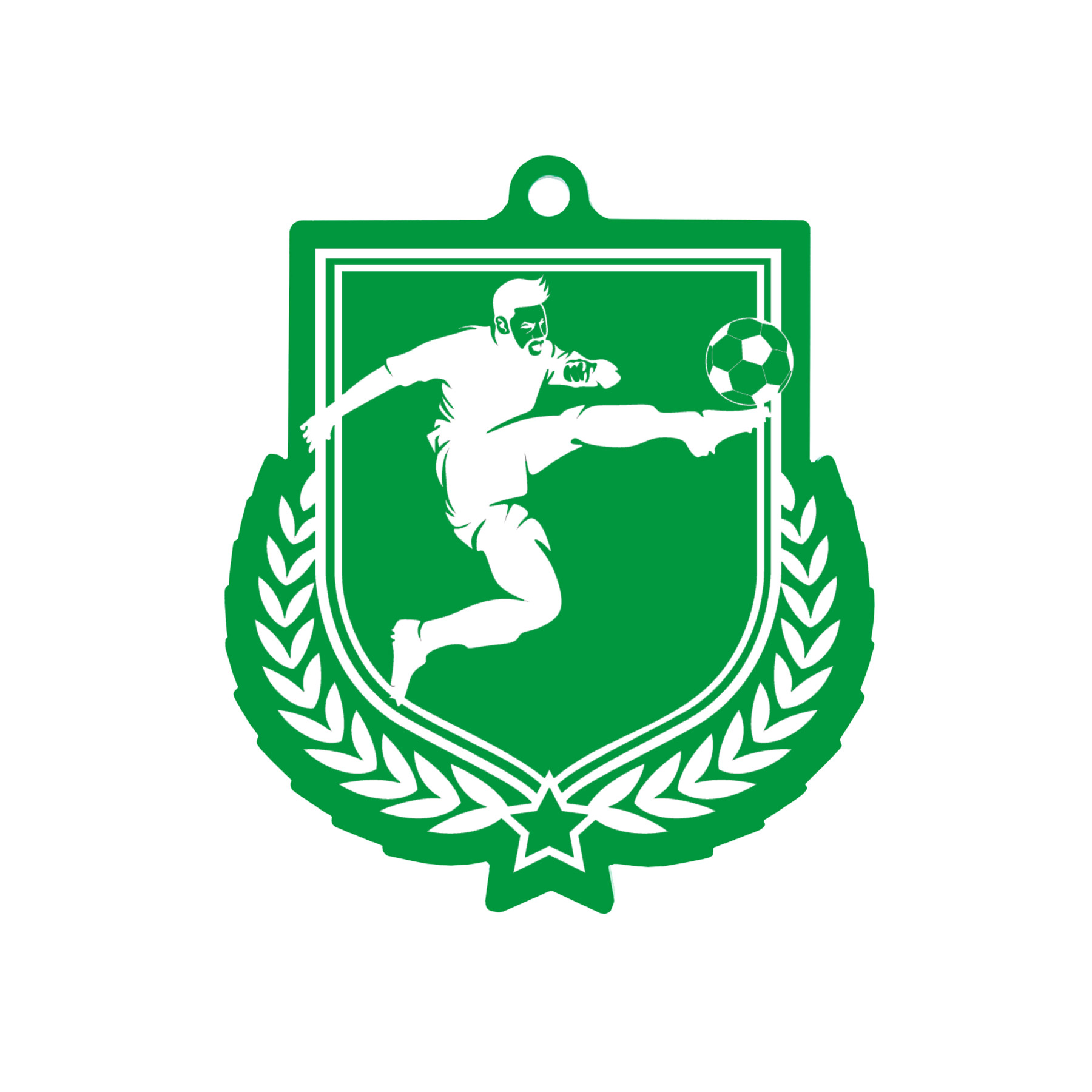 Colour Printed Football Shield Shaped Medal