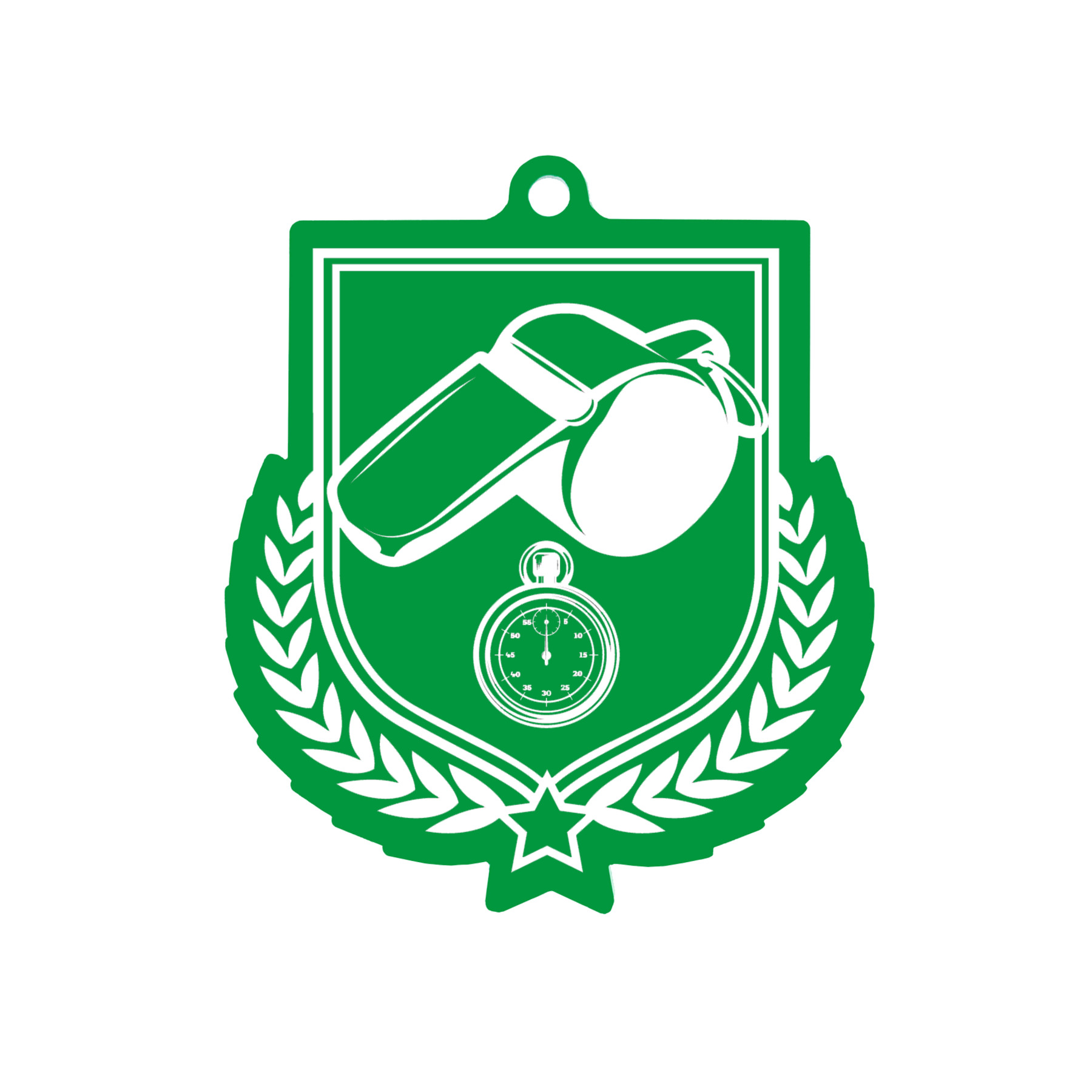 Colour Printed Football Referee Shield Shaped Medal