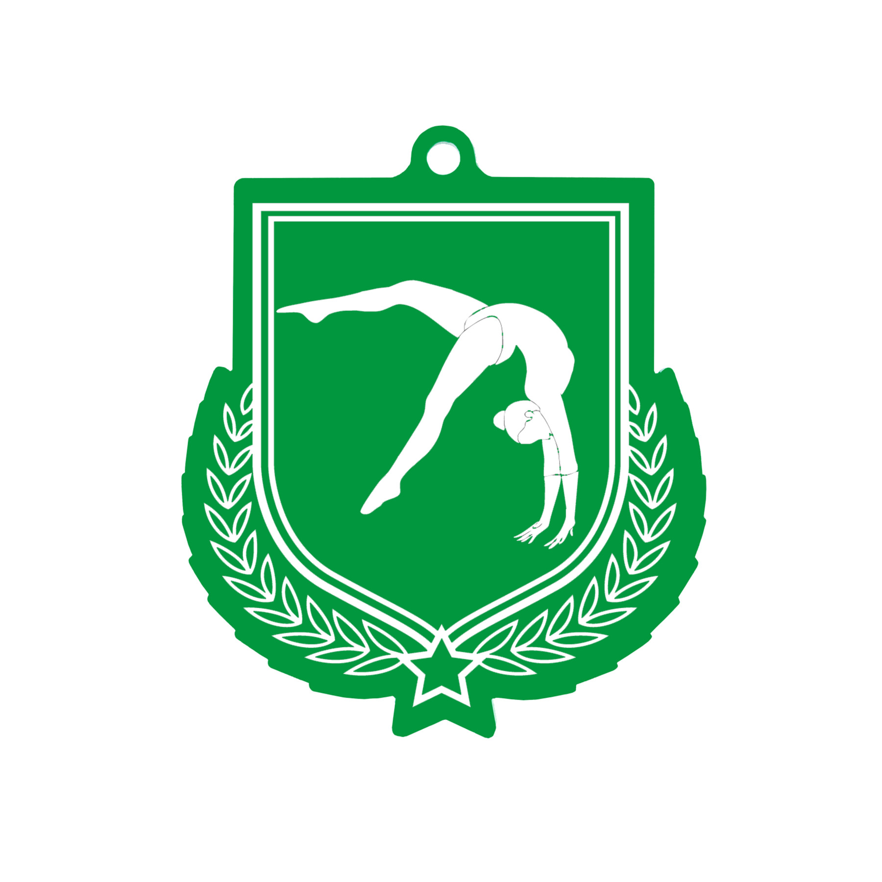 Colour Printed Gymnastics Shield Shaped Medal