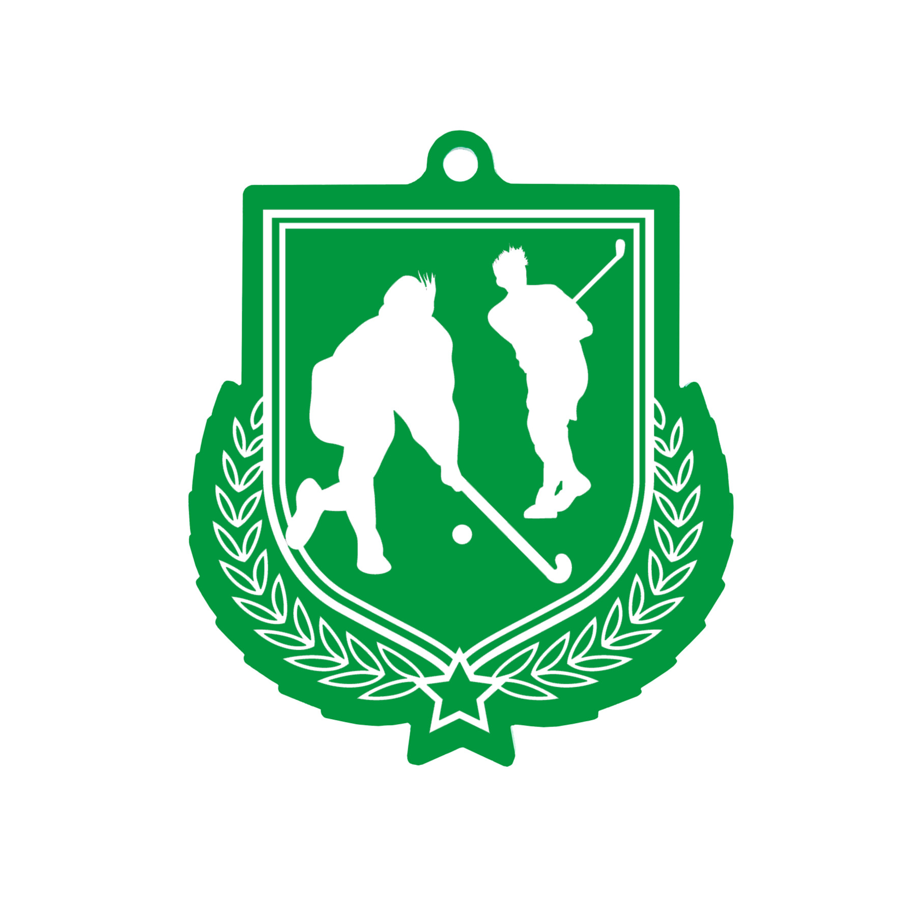 Colour Printed Hockey Shield Shaped Medal