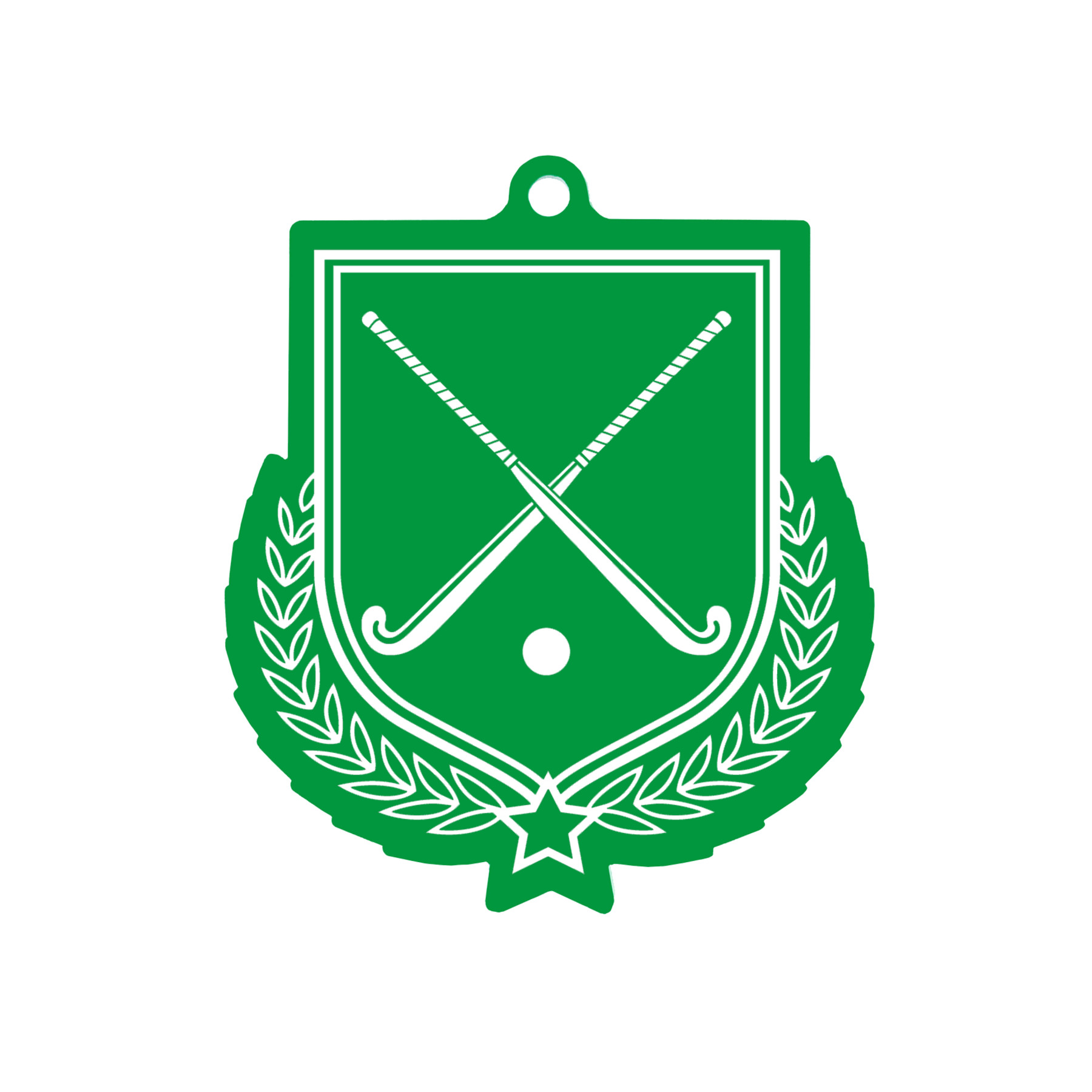 Colour Printed Hockey Shield Shaped Medal