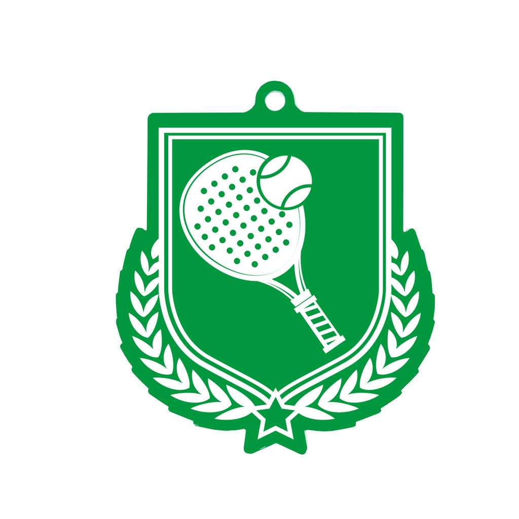 Colour Printed Padel Tennis Shield Shaped Medal