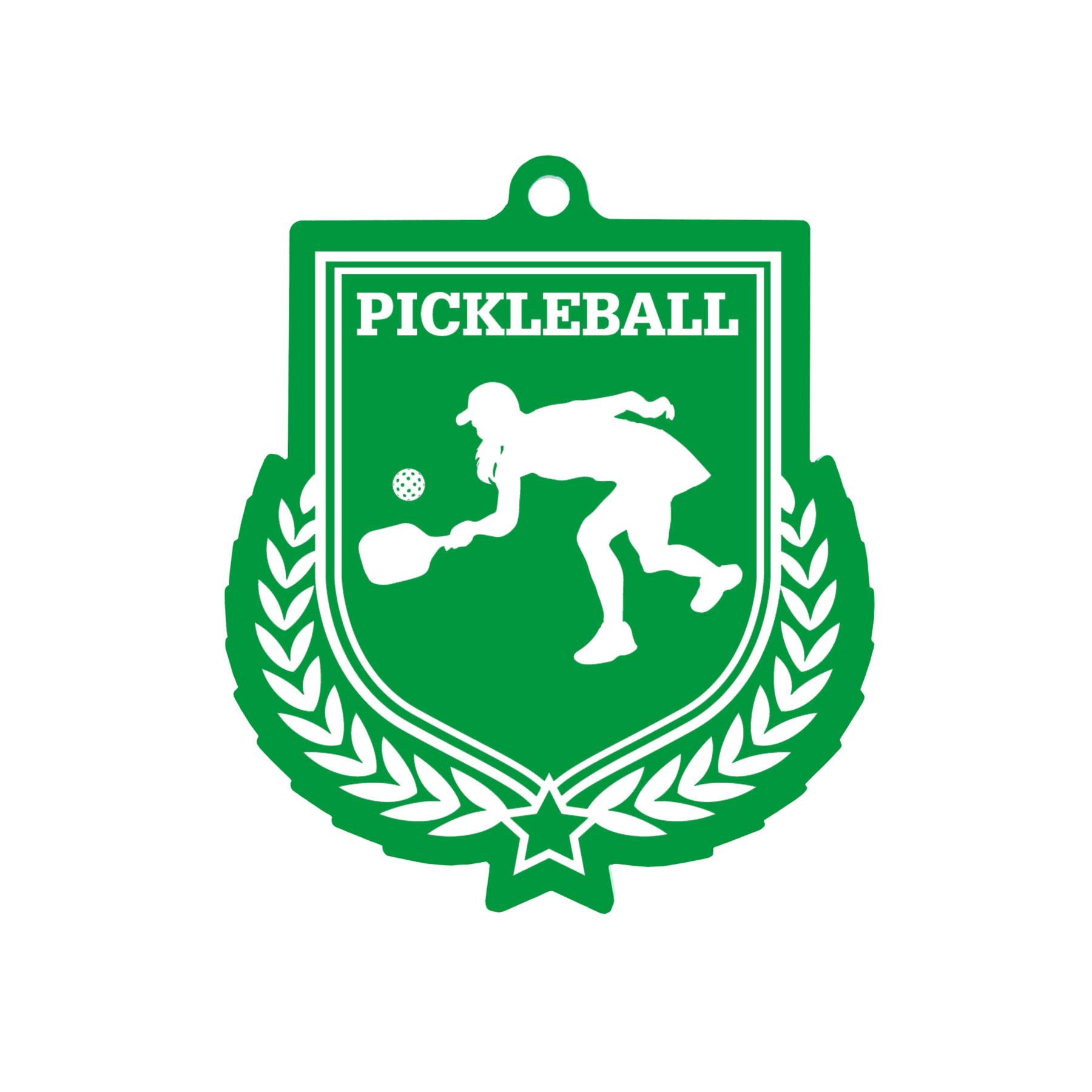 Colour Printed Pickleball Shield Shaped Medal