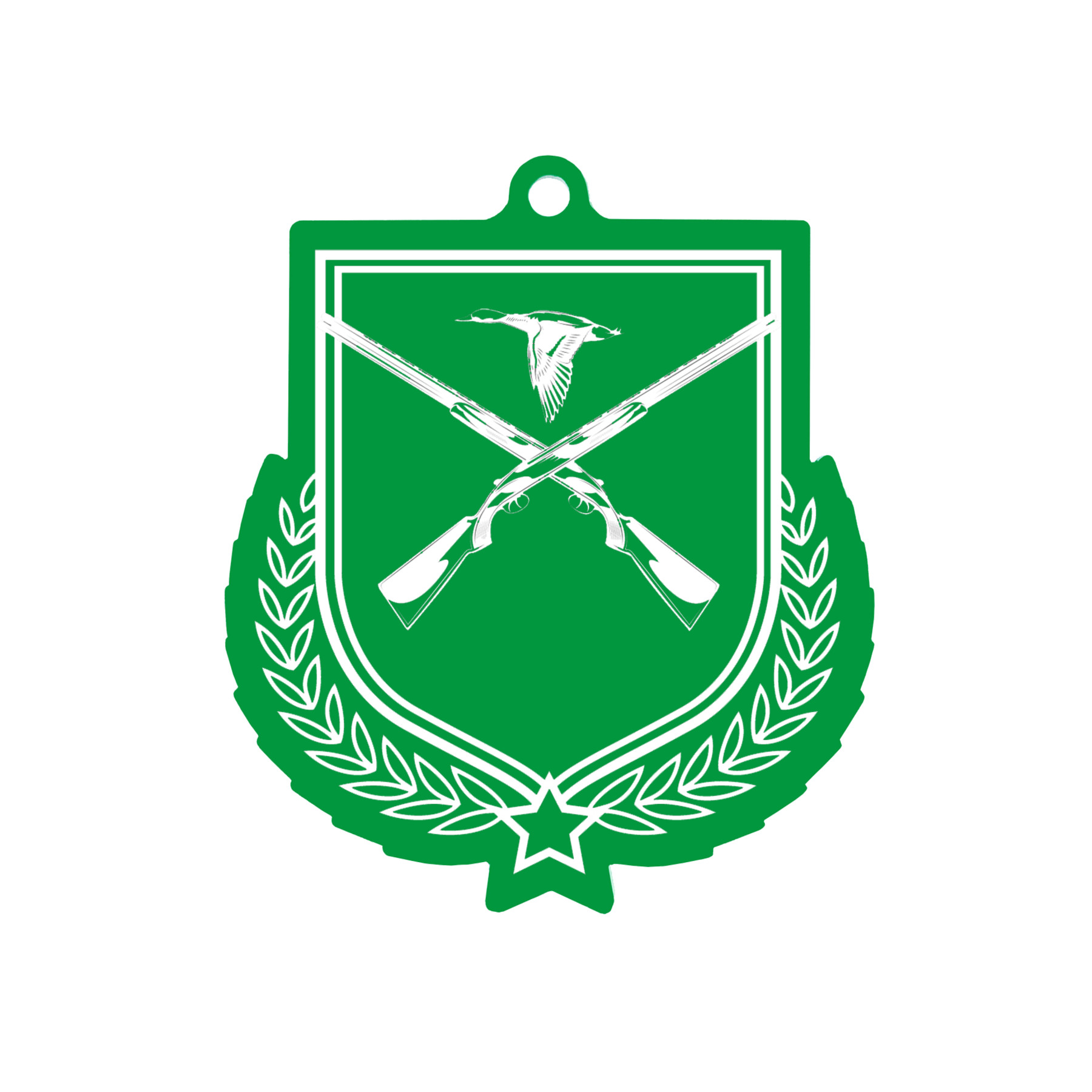 Colour Printed Shooting Shield Shaped Medal