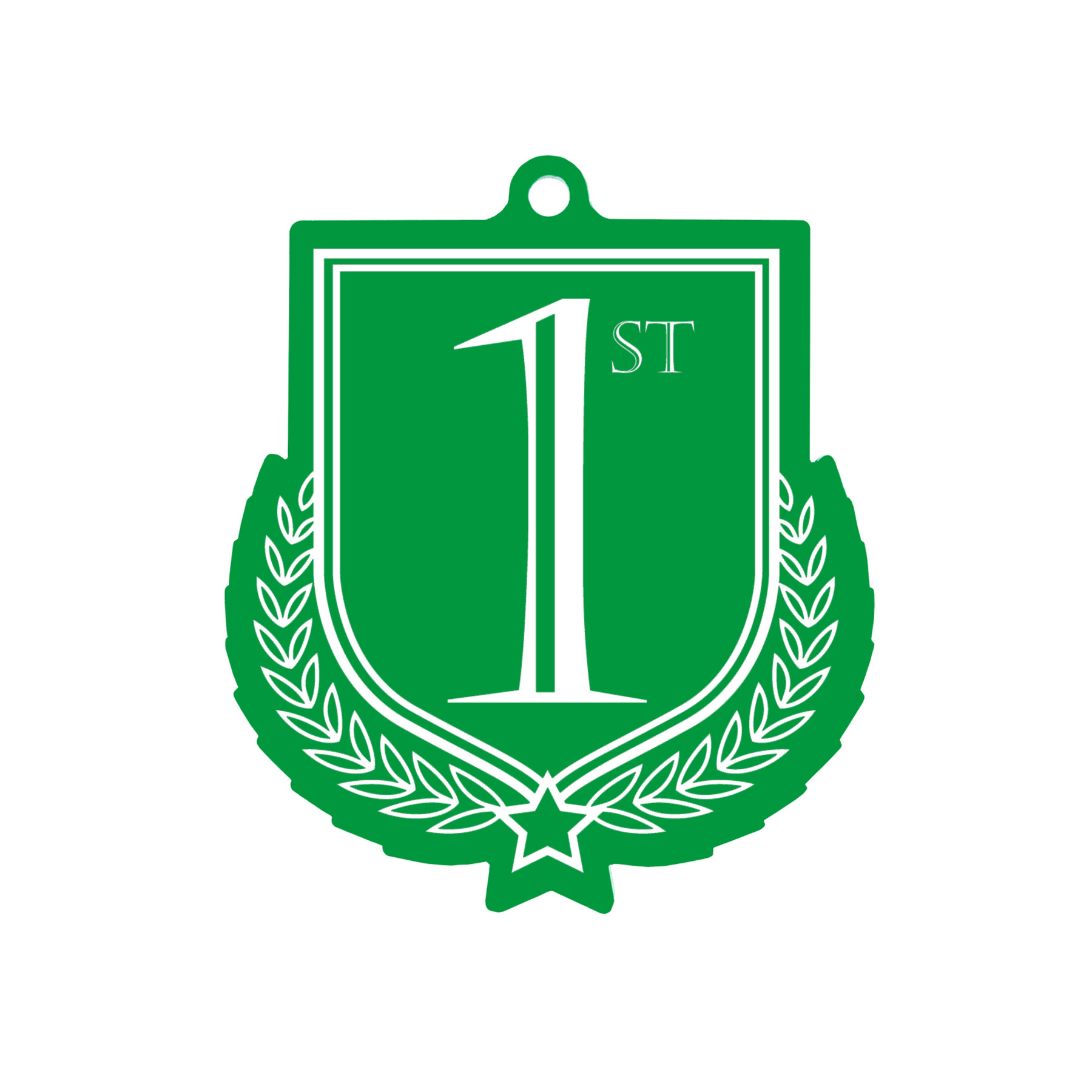 Colour Printed 1st Place Shield Shaped Medal