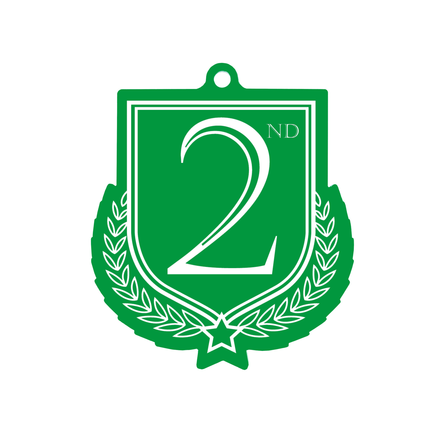 Colour Printed 2nd Place Shield Shaped Medal