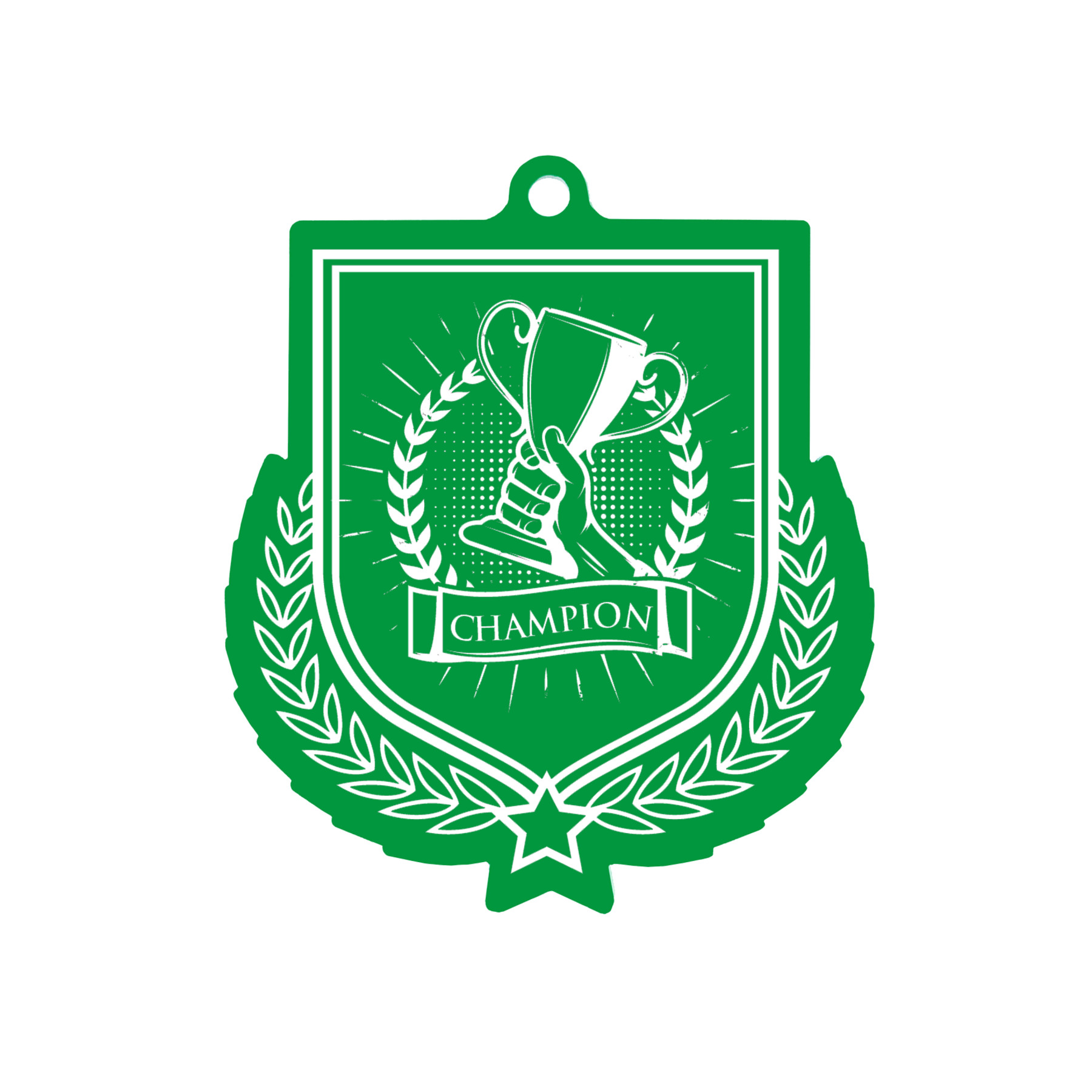 Colour Printed Champion Shield Shaped Medal