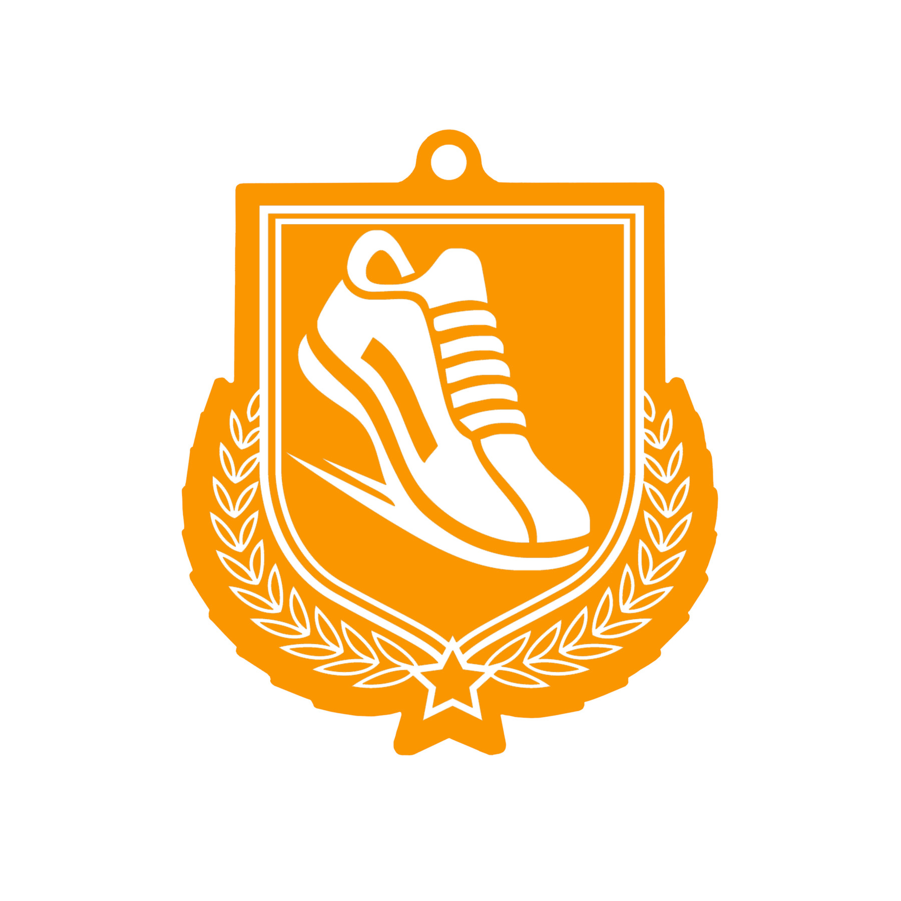 Colour Printed Athletics Shield Shaped Medal