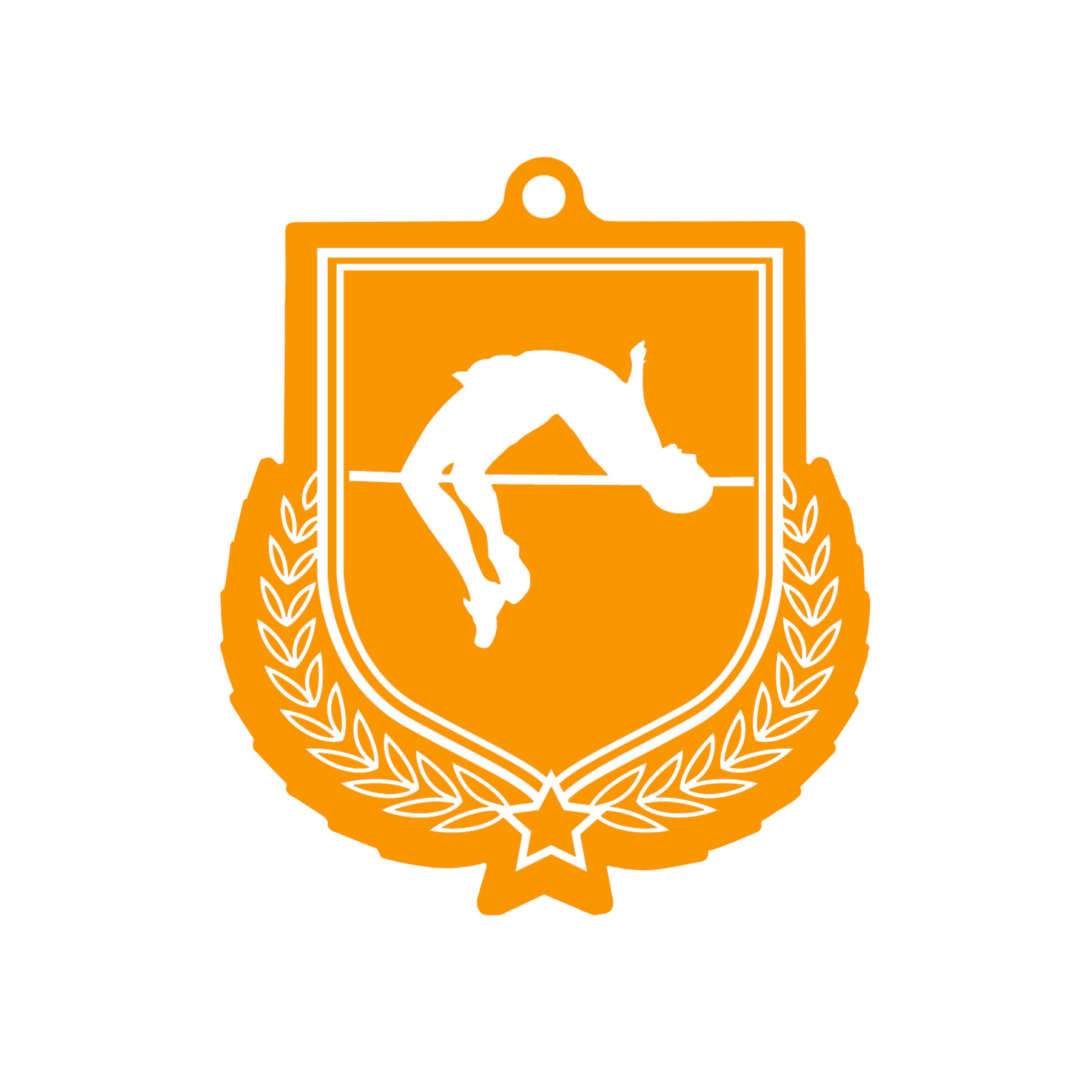 Colour Printed Pole Vault Shield Shaped Medal