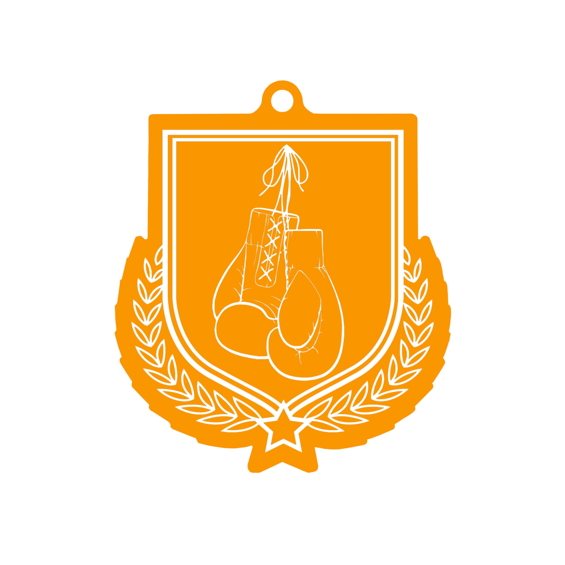 Colour Printed Boxing Gloves Shield Shaped Medal