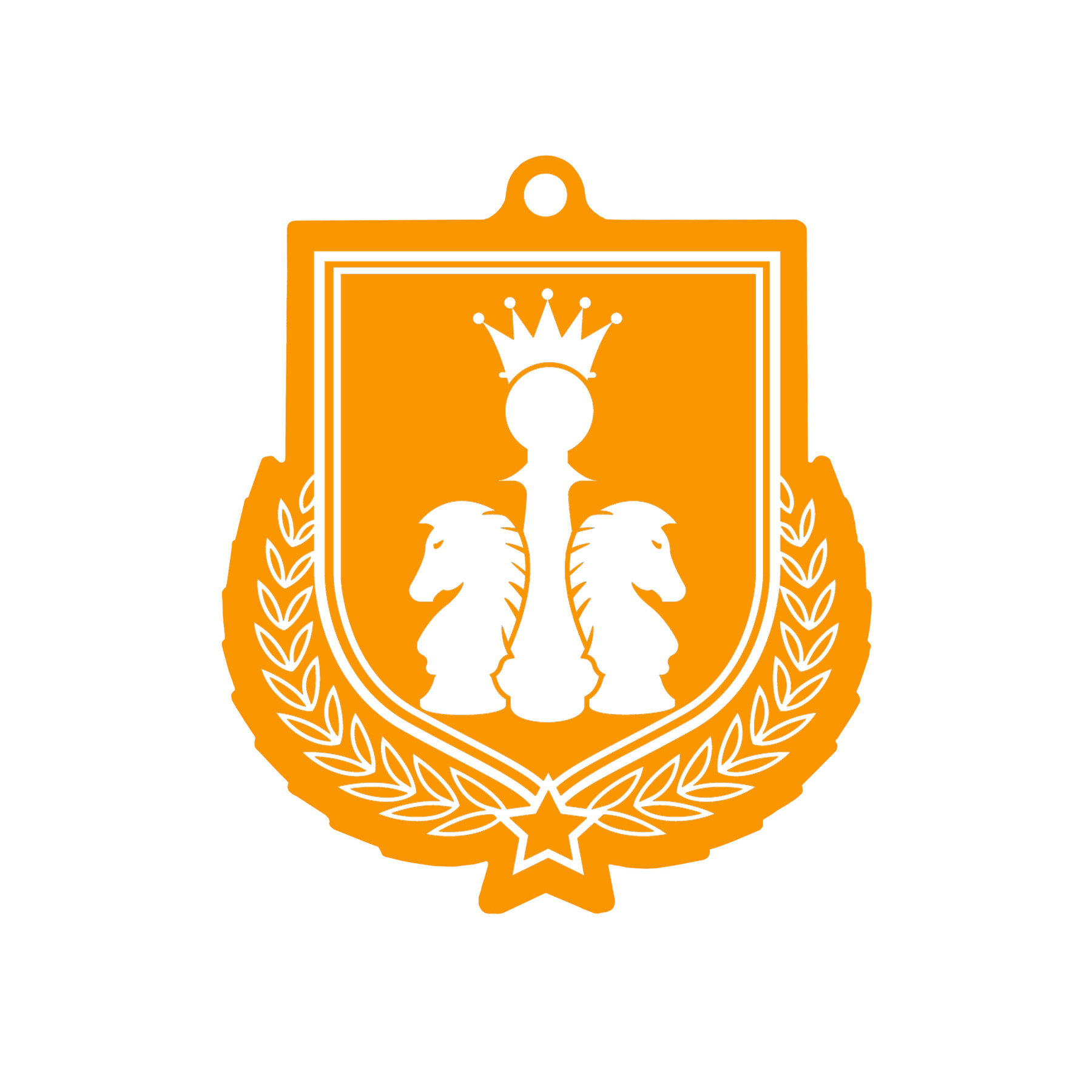 Colour Printed Chess Shield Shaped Medal