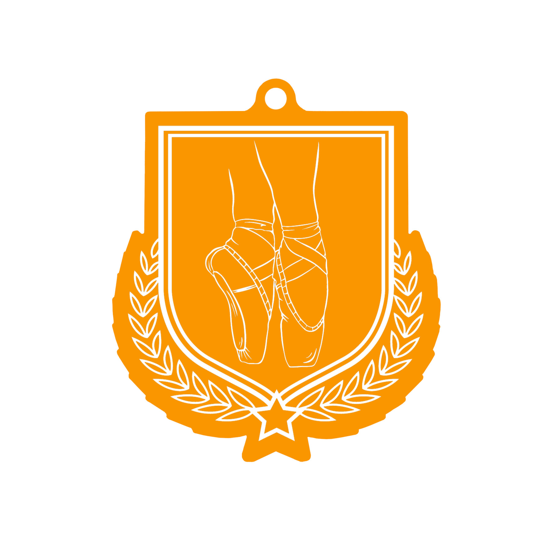 Colour Printed Ballet Shield Shaped Medal