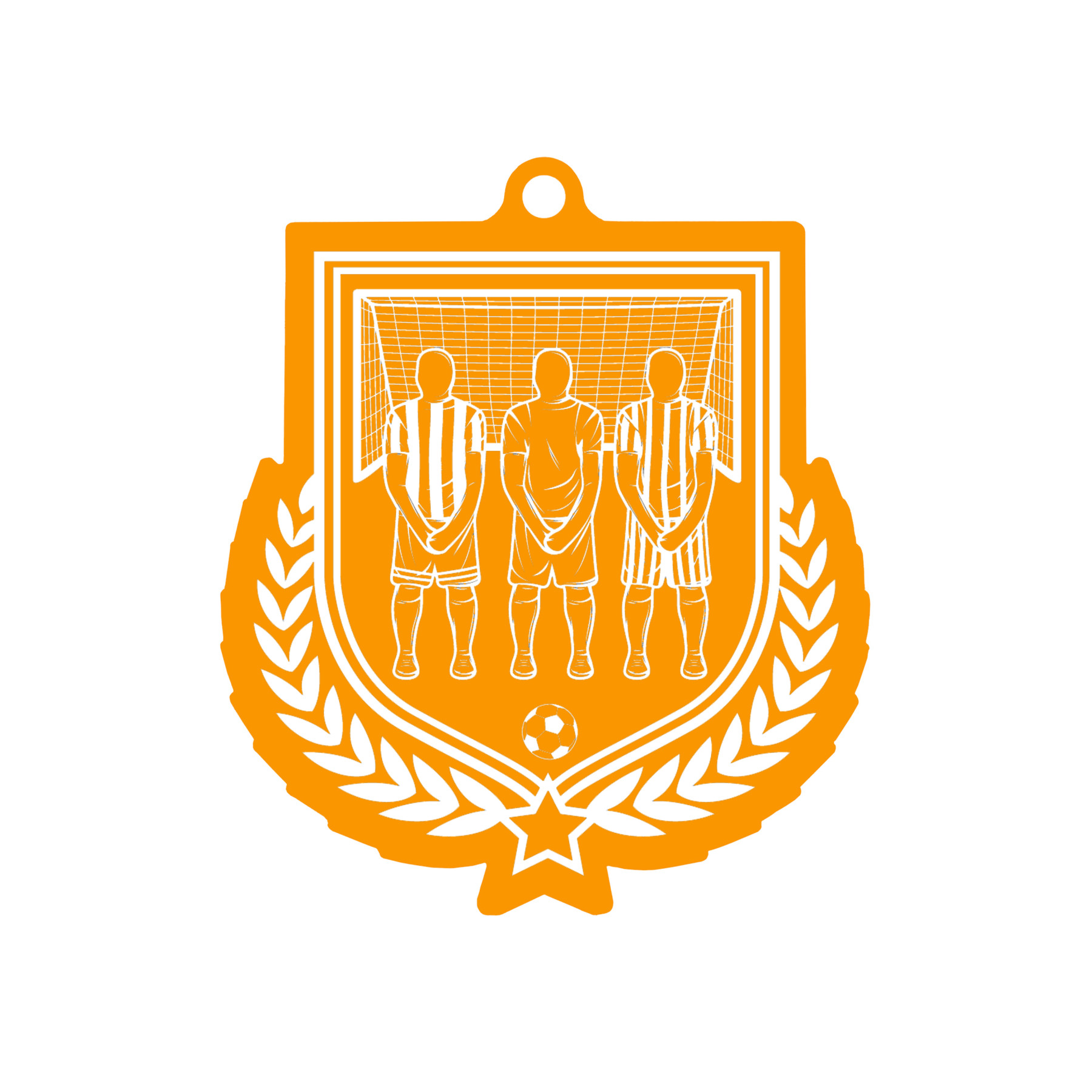 Colour Printed Football Shield Shaped Medal