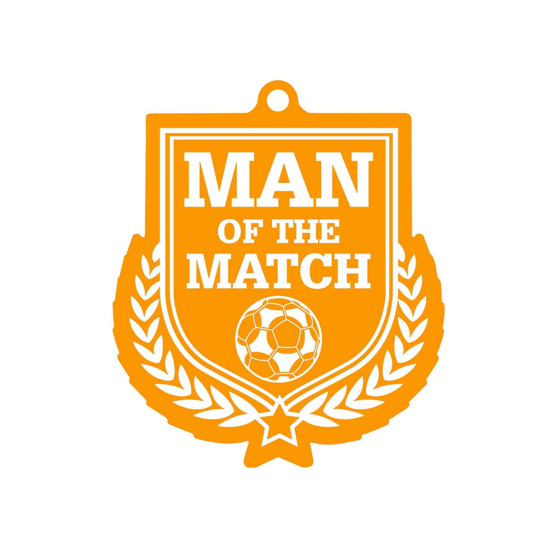 Colour Printed Football Man of the Match Shield Shaped Medal