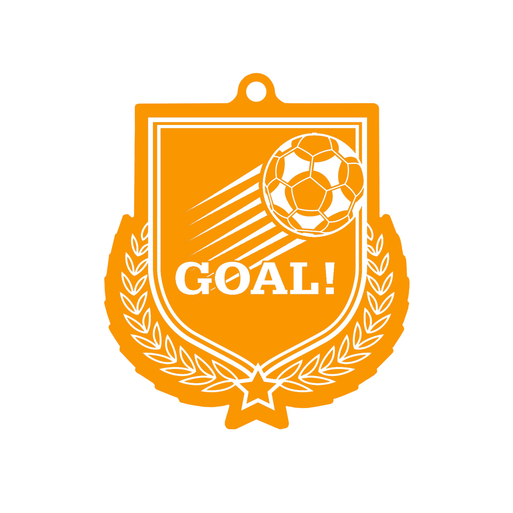 Colour Printed Football 'GOAL!' Shield Shaped Medal