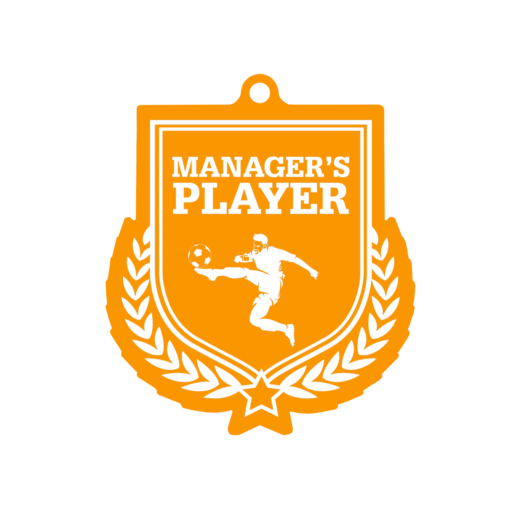 Colour Printed Football Manager's Player Shield Shaped Medal