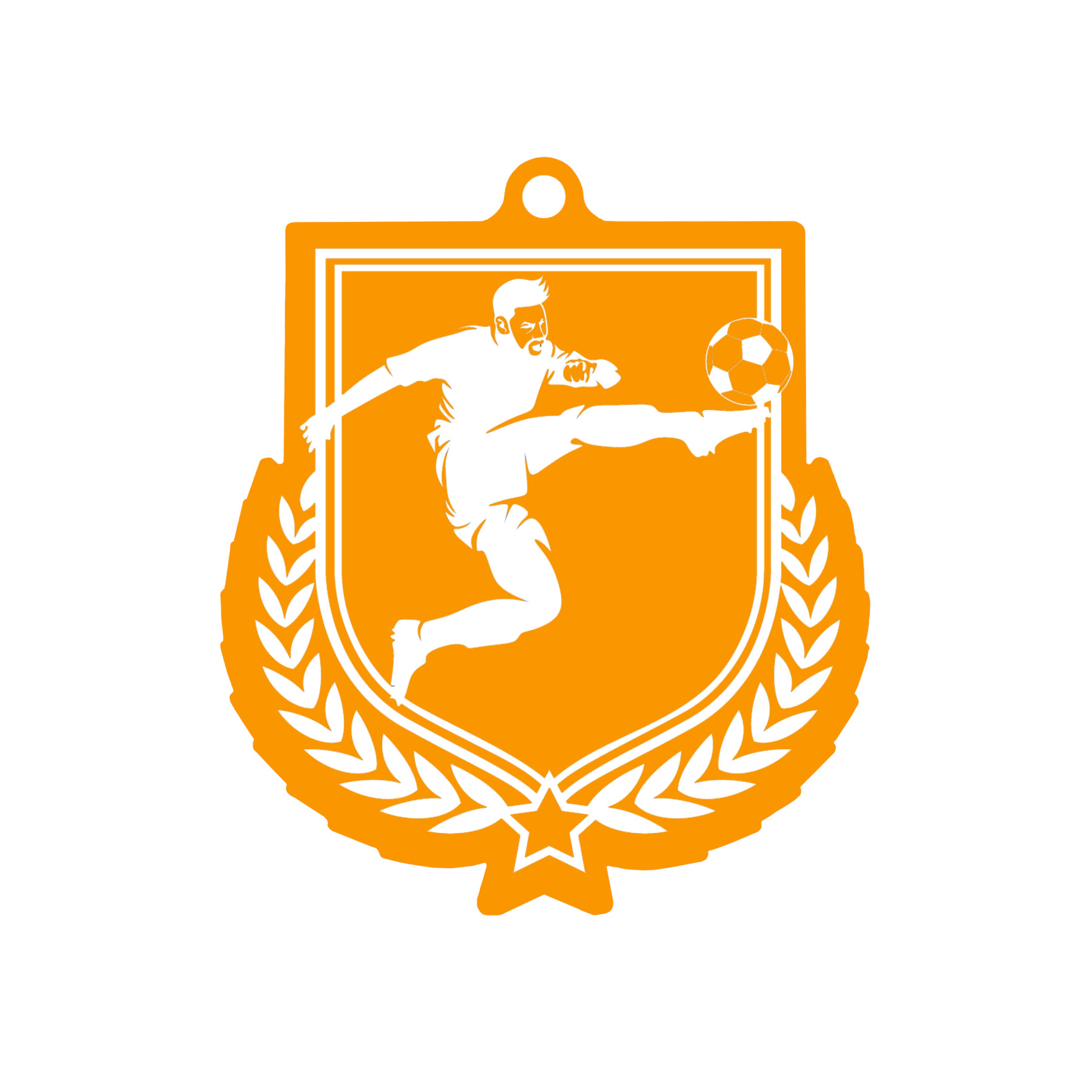 Colour Printed Football Shield Shaped Medal