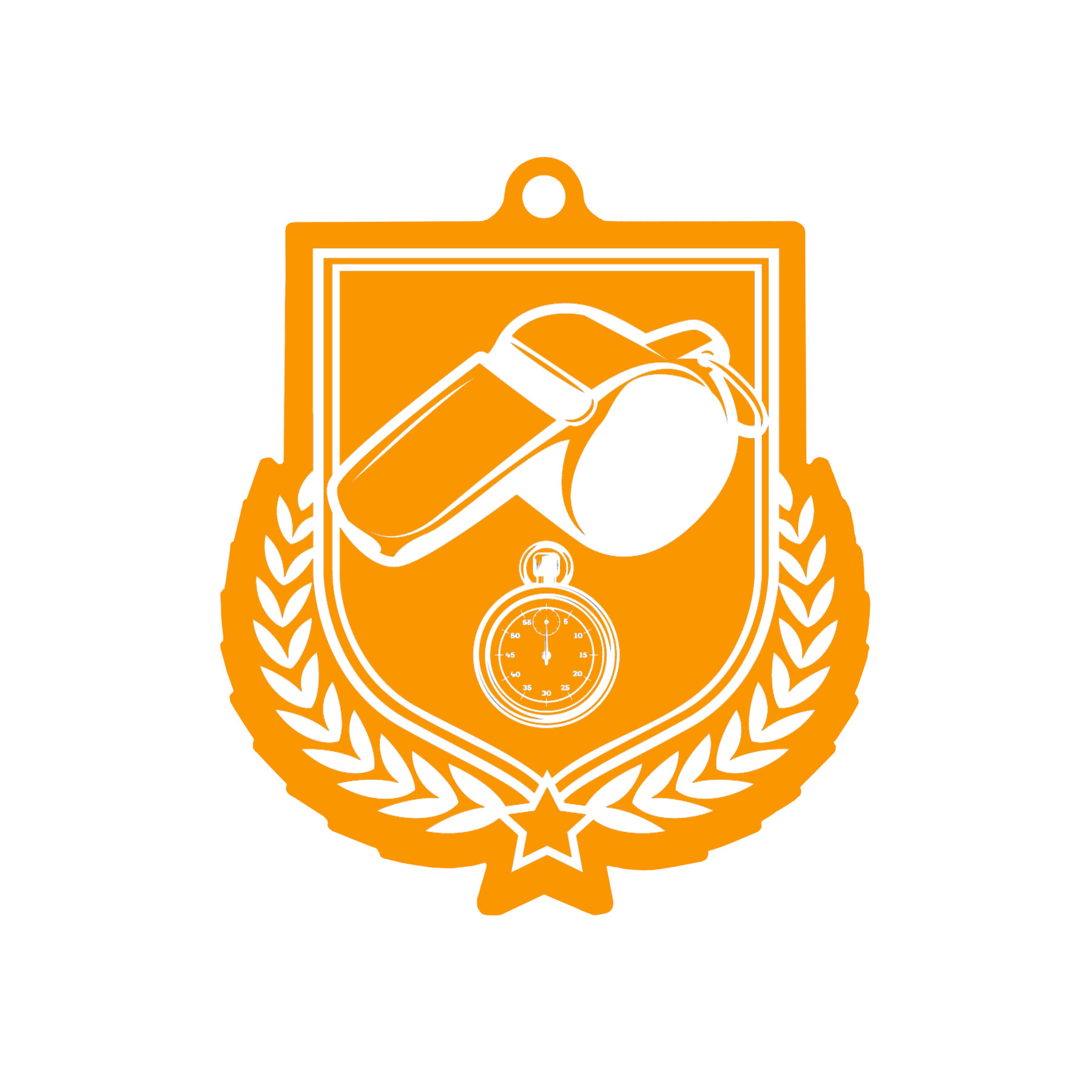 Colour Printed Football Referee Shield Shaped Medal