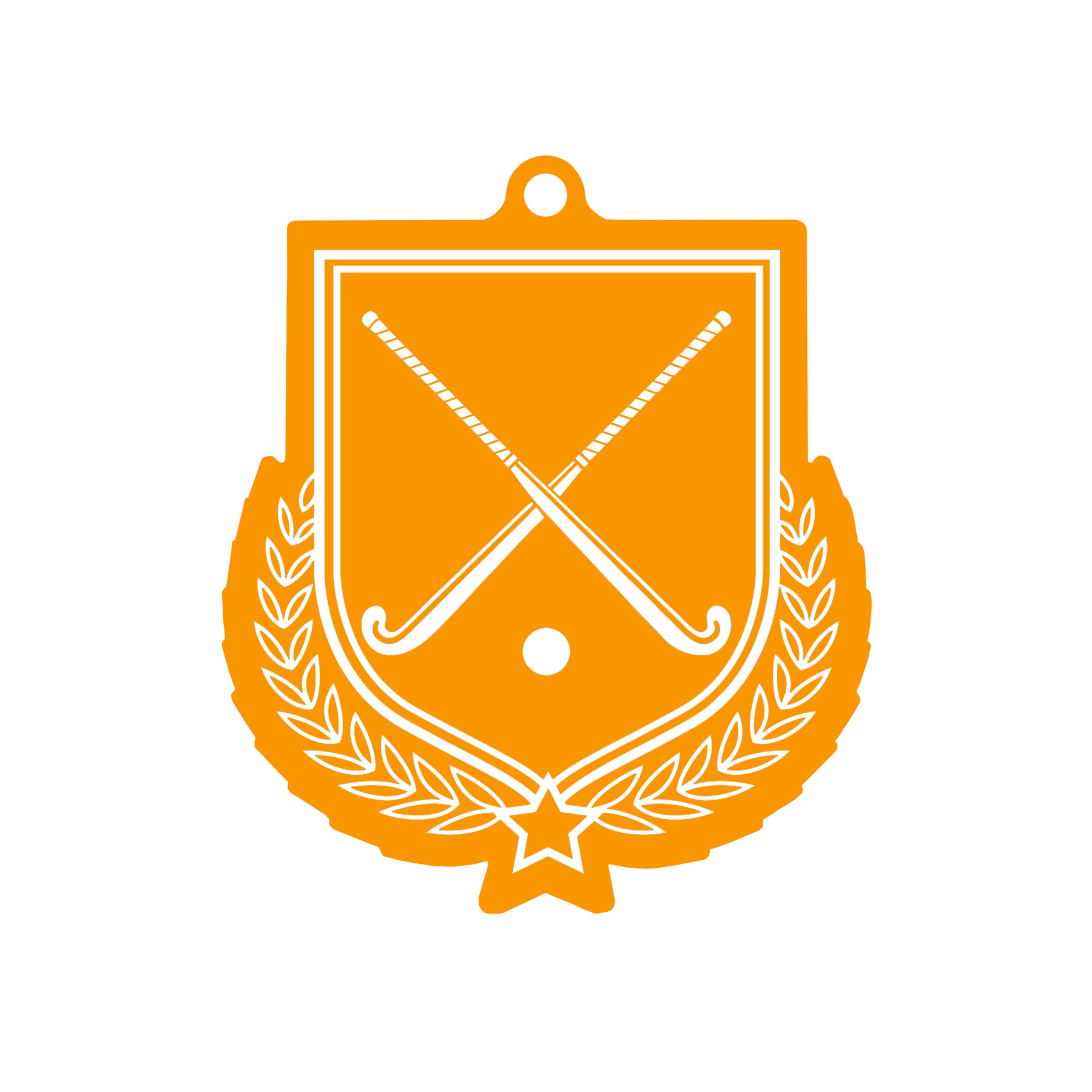 Colour Printed Hockey Shield Shaped Medal