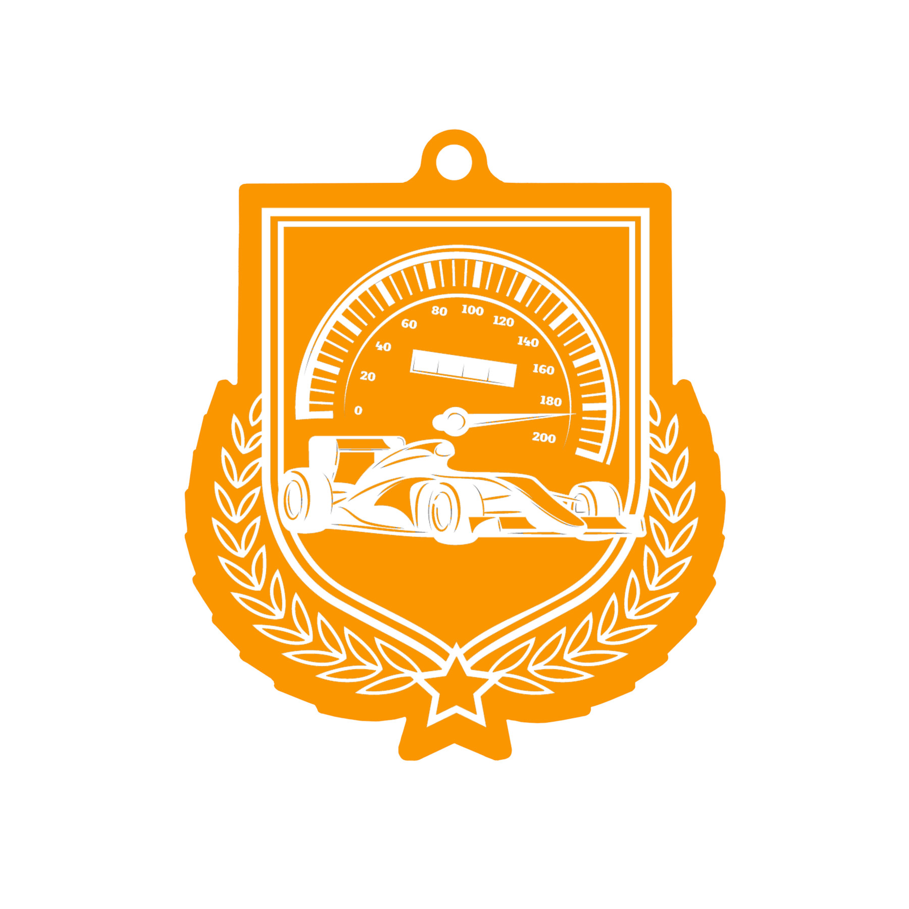 Colour Printed Motorsport Shield Shaped Medal