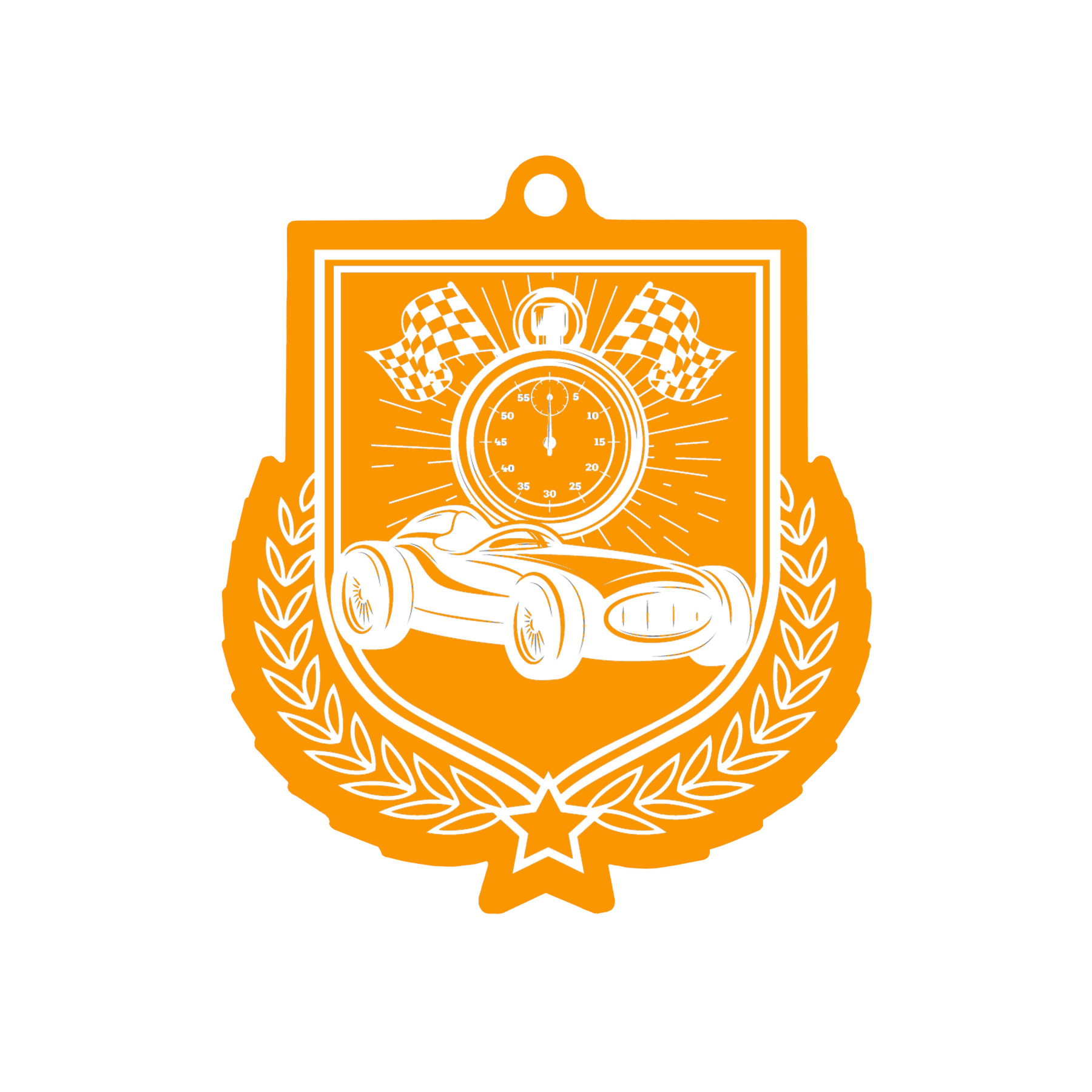 Colour Printed Motorsport Shield Shaped Medal