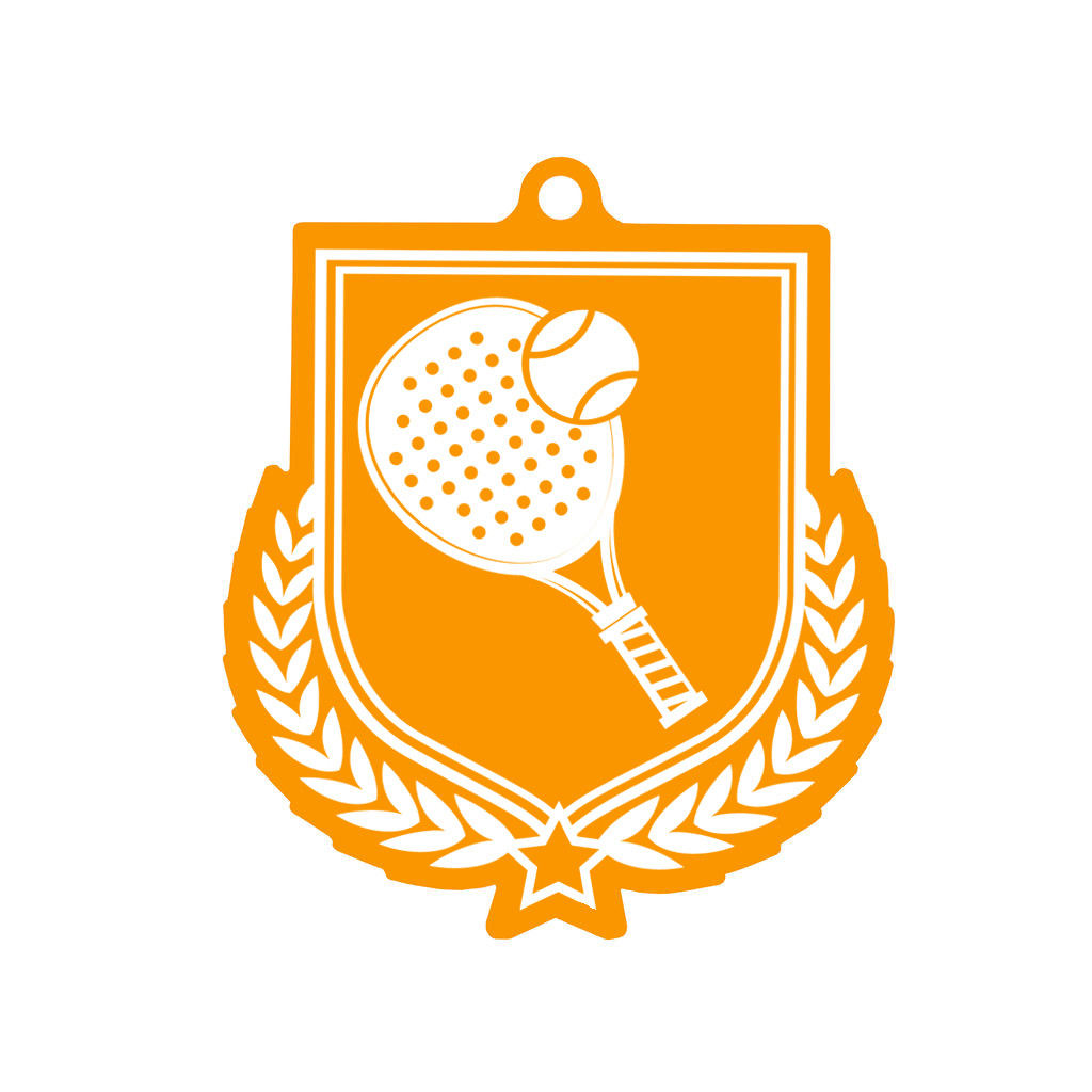 Colour Printed Padel Tennis Shield Shaped Medal