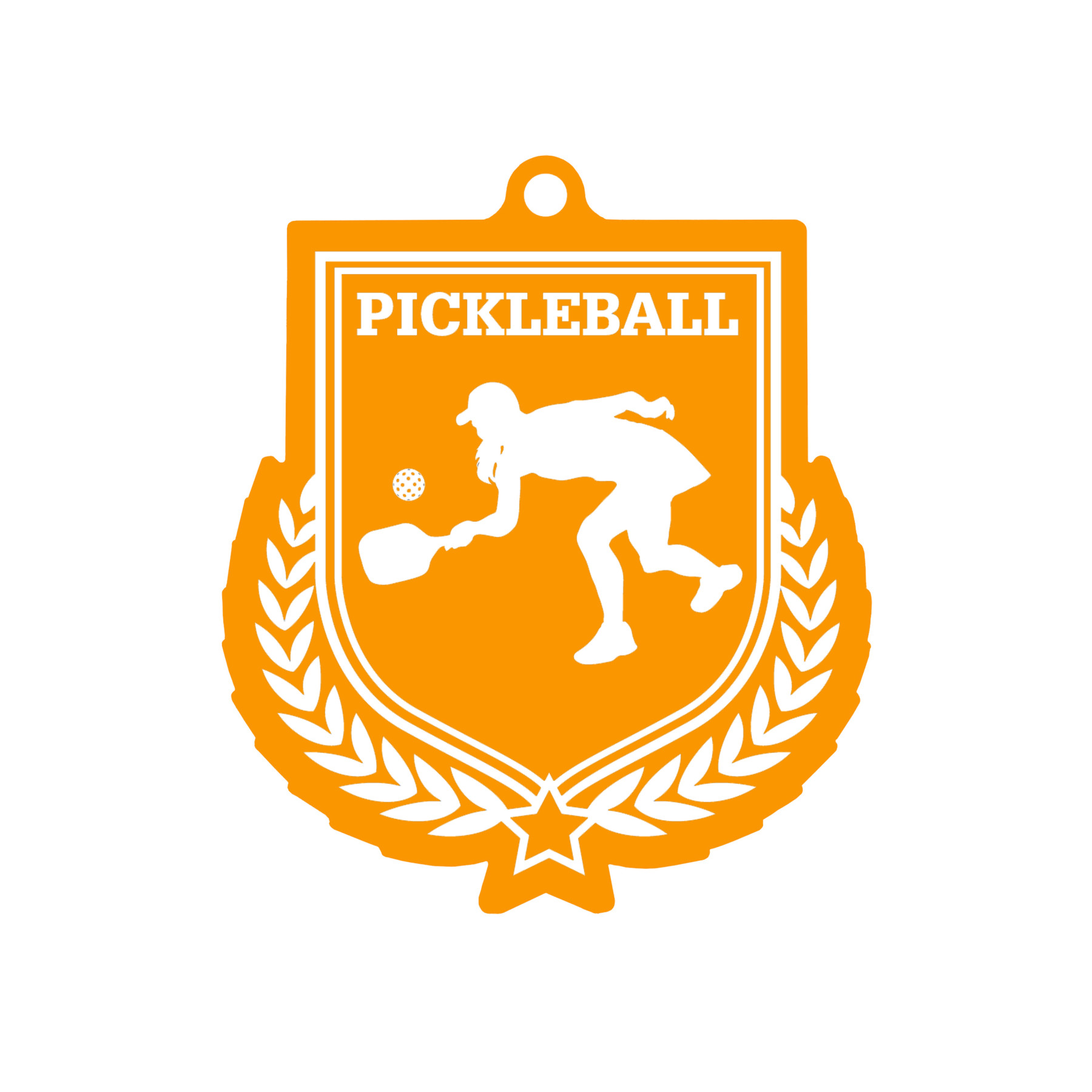 Colour Printed Pickleball Shield Shaped Medal