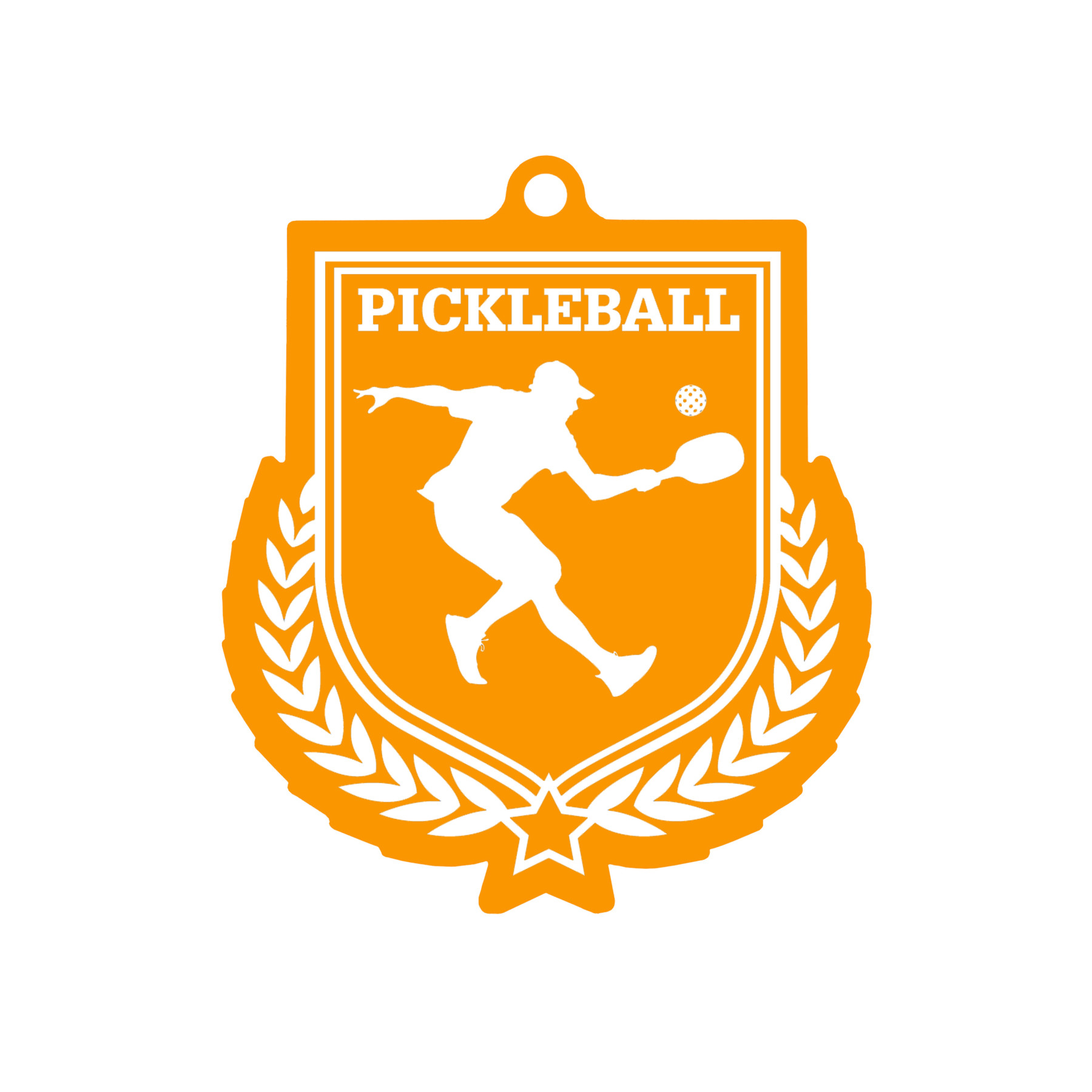 Colour Printed Pickleball Shield Shaped Medal