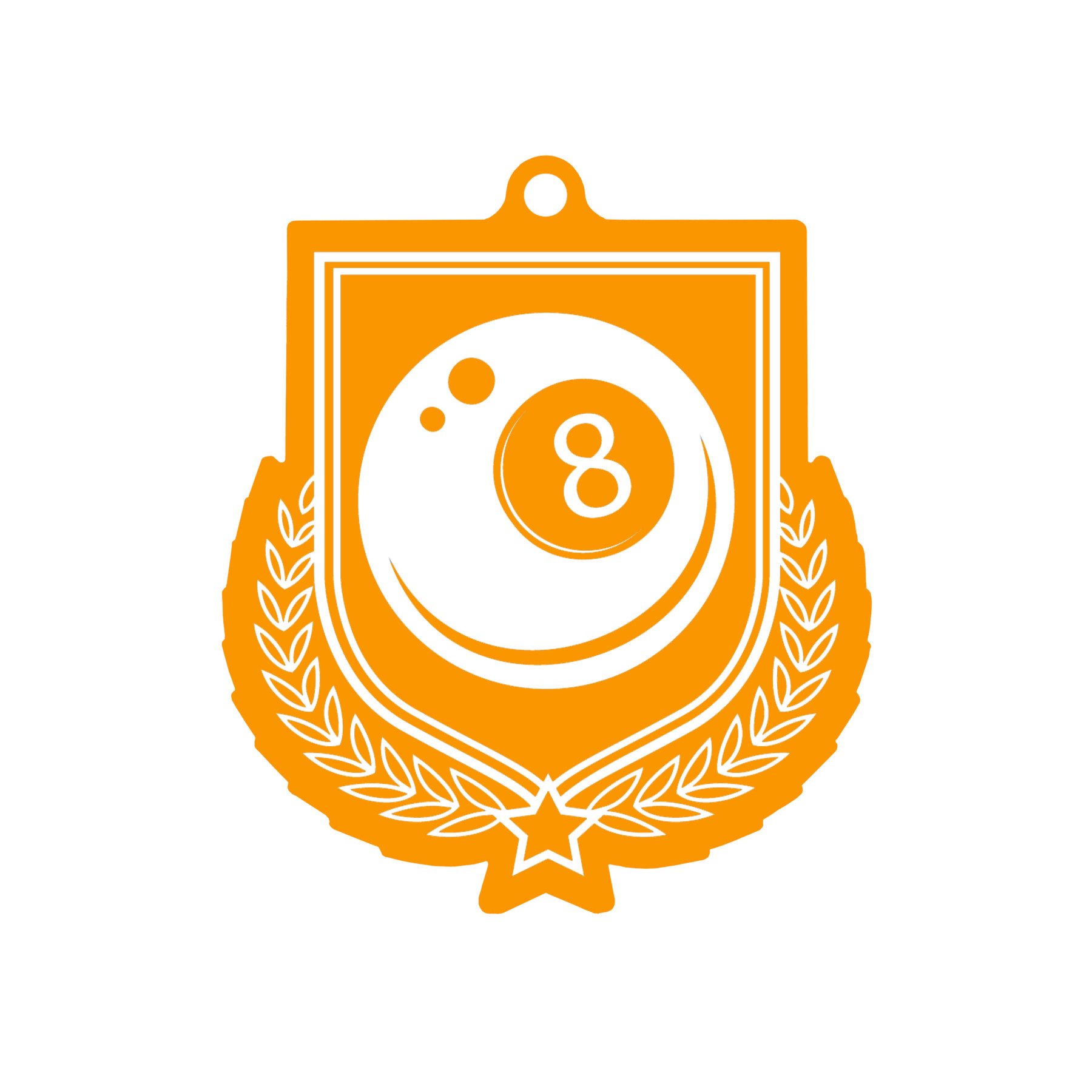 Colour Printed Pool Shield Shaped Medal