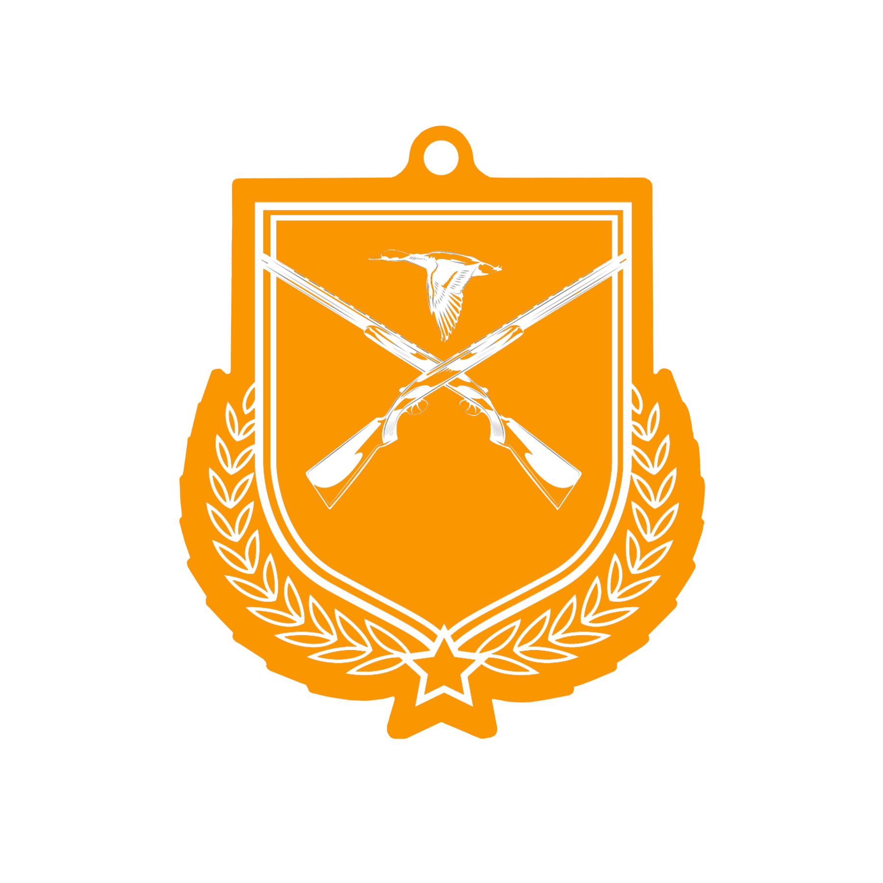 Colour Printed Shooting Shield Shaped Medal
