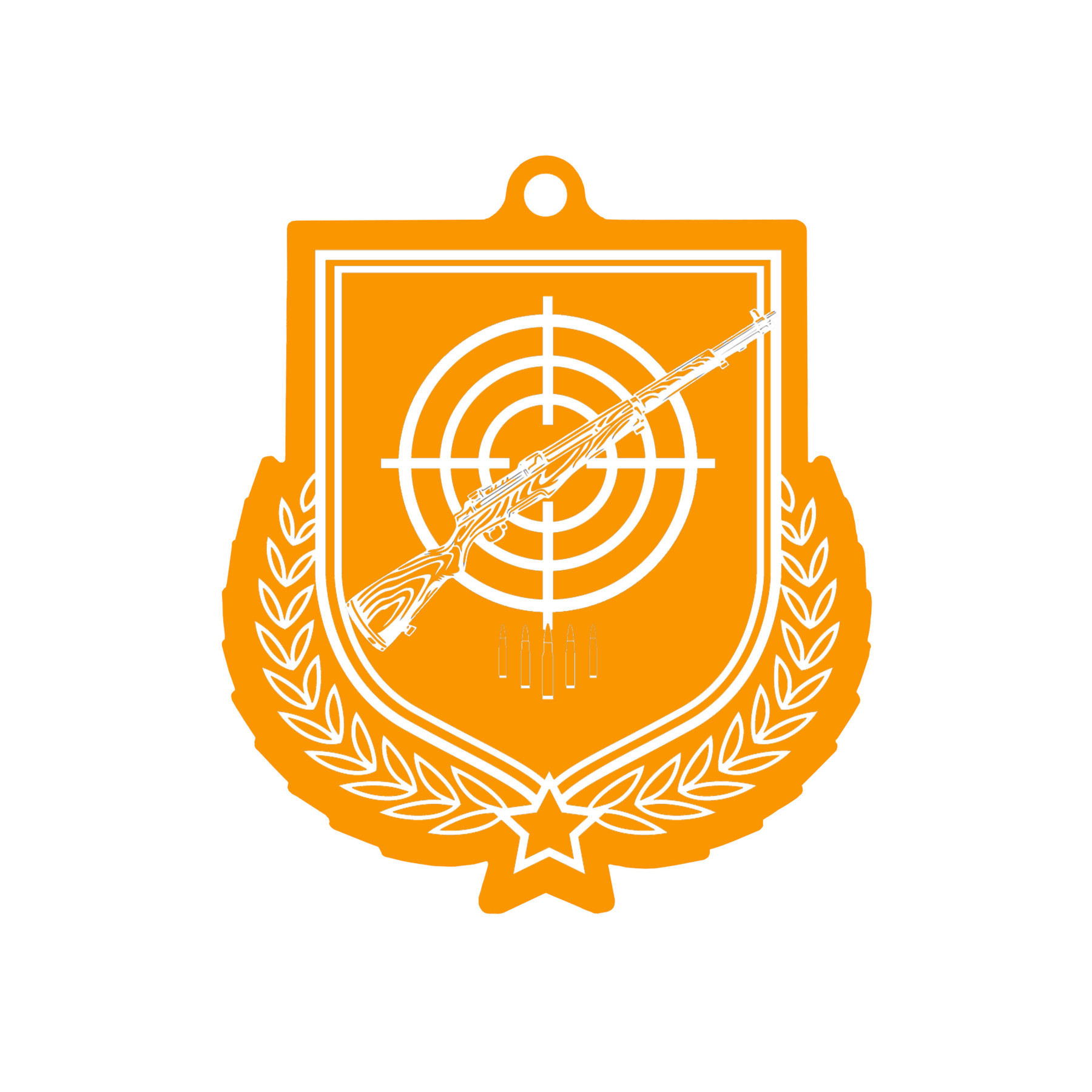 Colour Printed Shooting Shield Shaped Medal