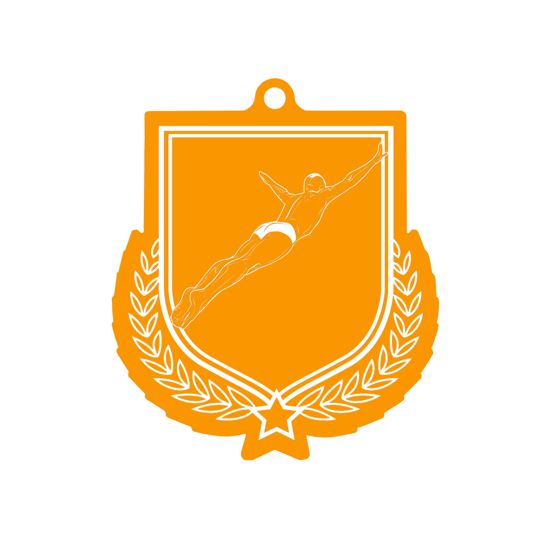 Colour Printed Diving Shield Shaped Medal