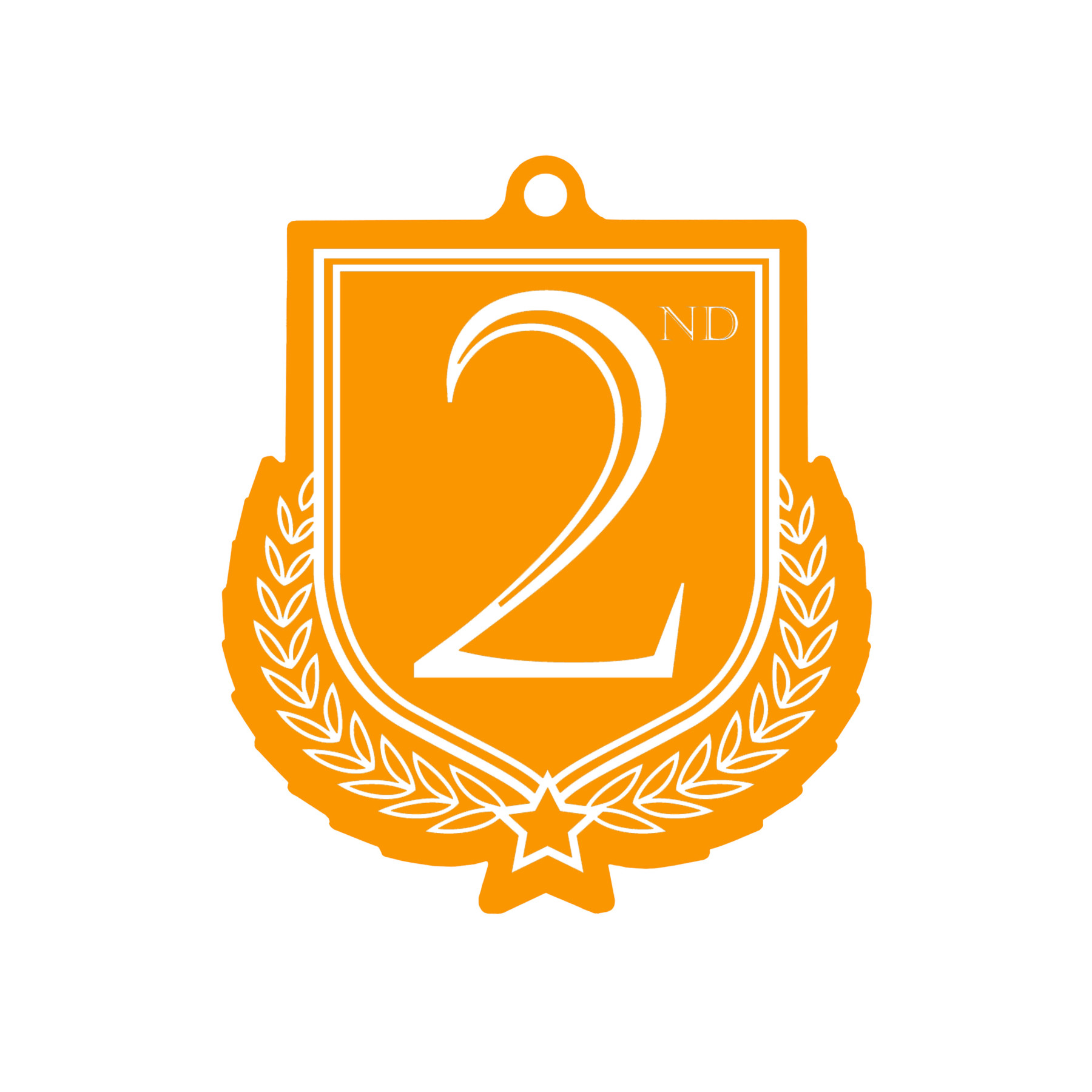 Colour Printed 2nd Place Shield Shaped Medal