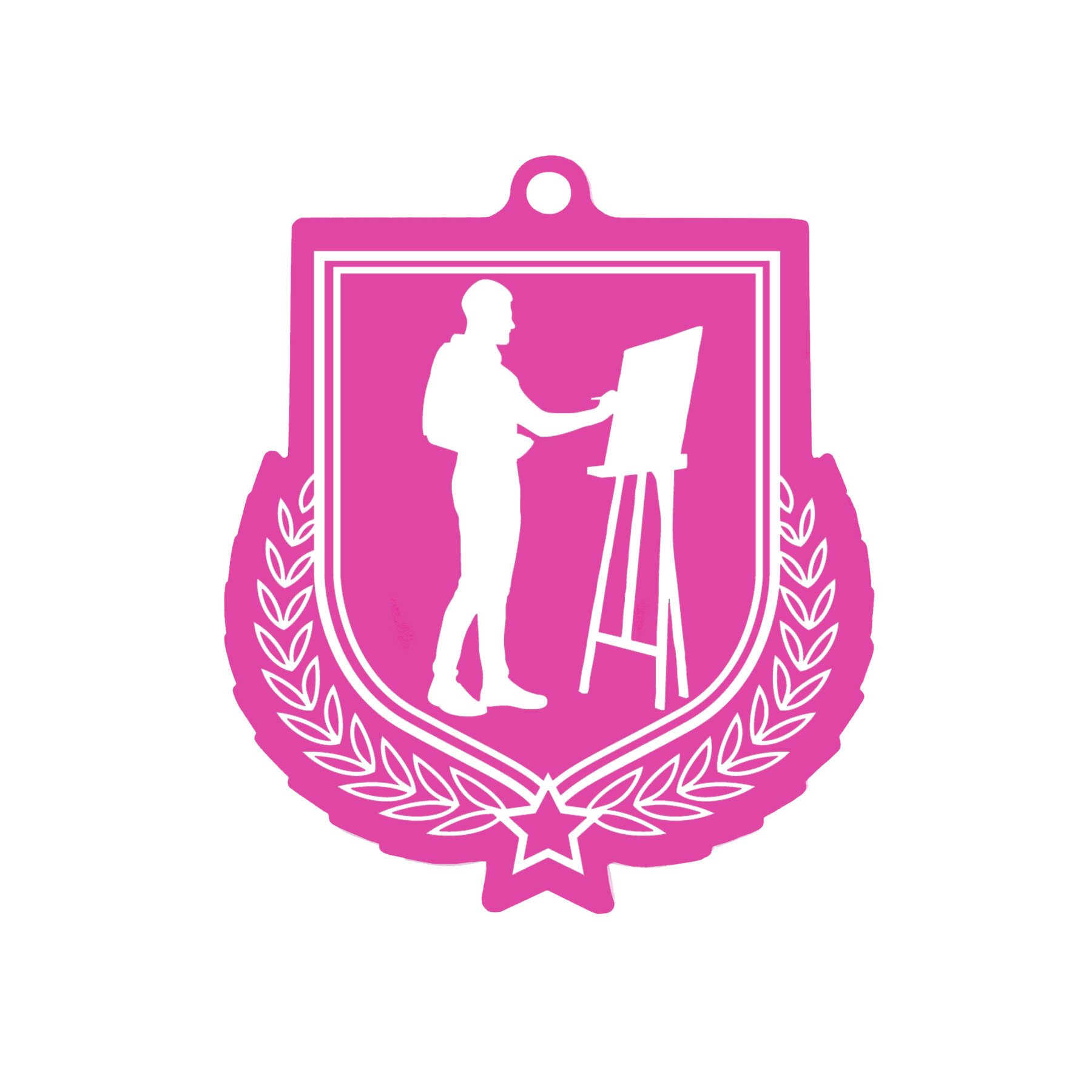 Colour Printed Art Shield Shaped Medal