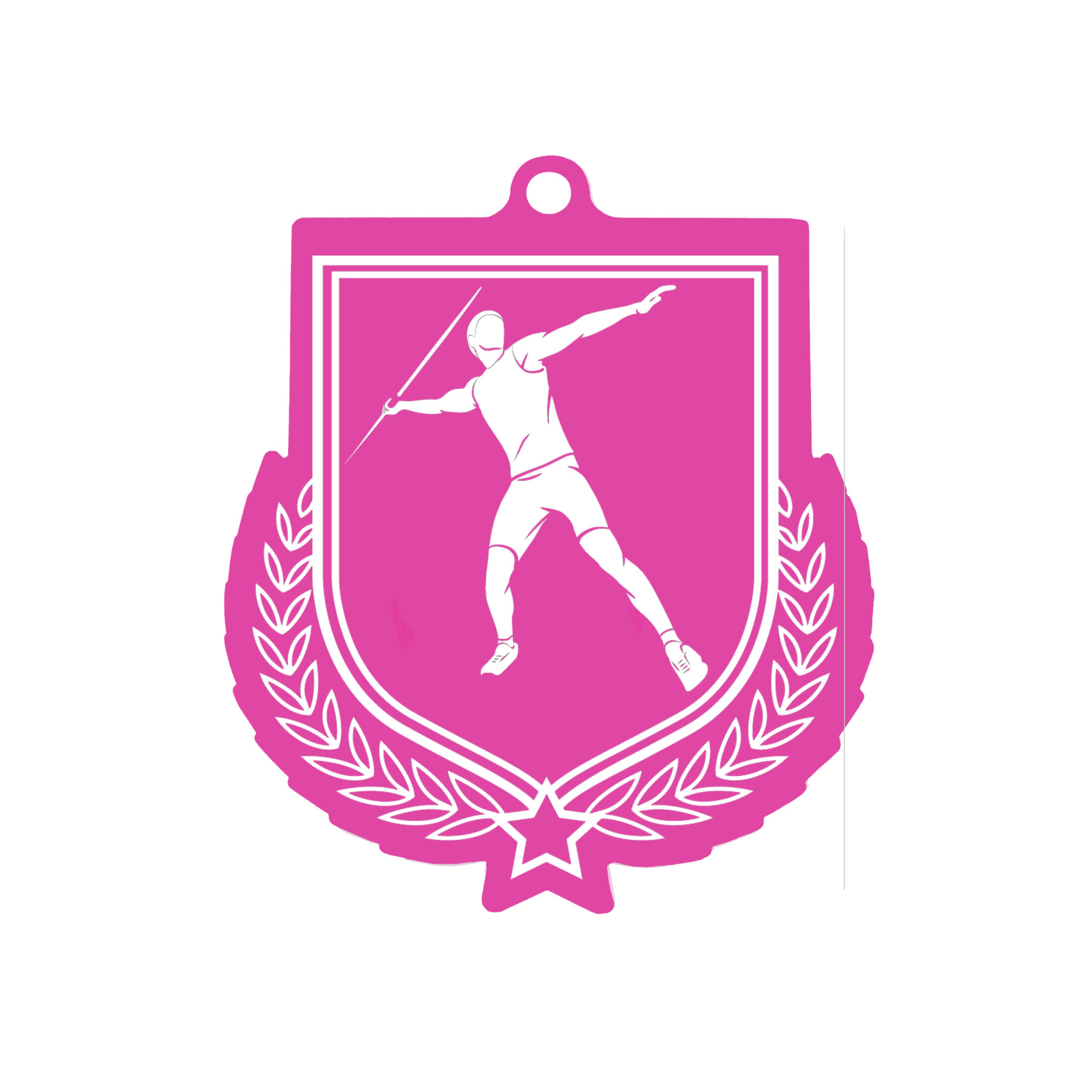 Colour Printed Javelin Shield Shaped Medal