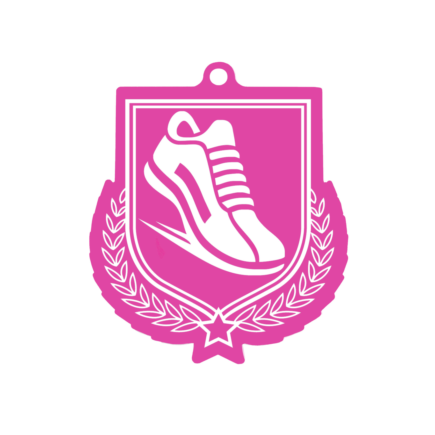 Colour Printed Athletics Shield Shaped Medal