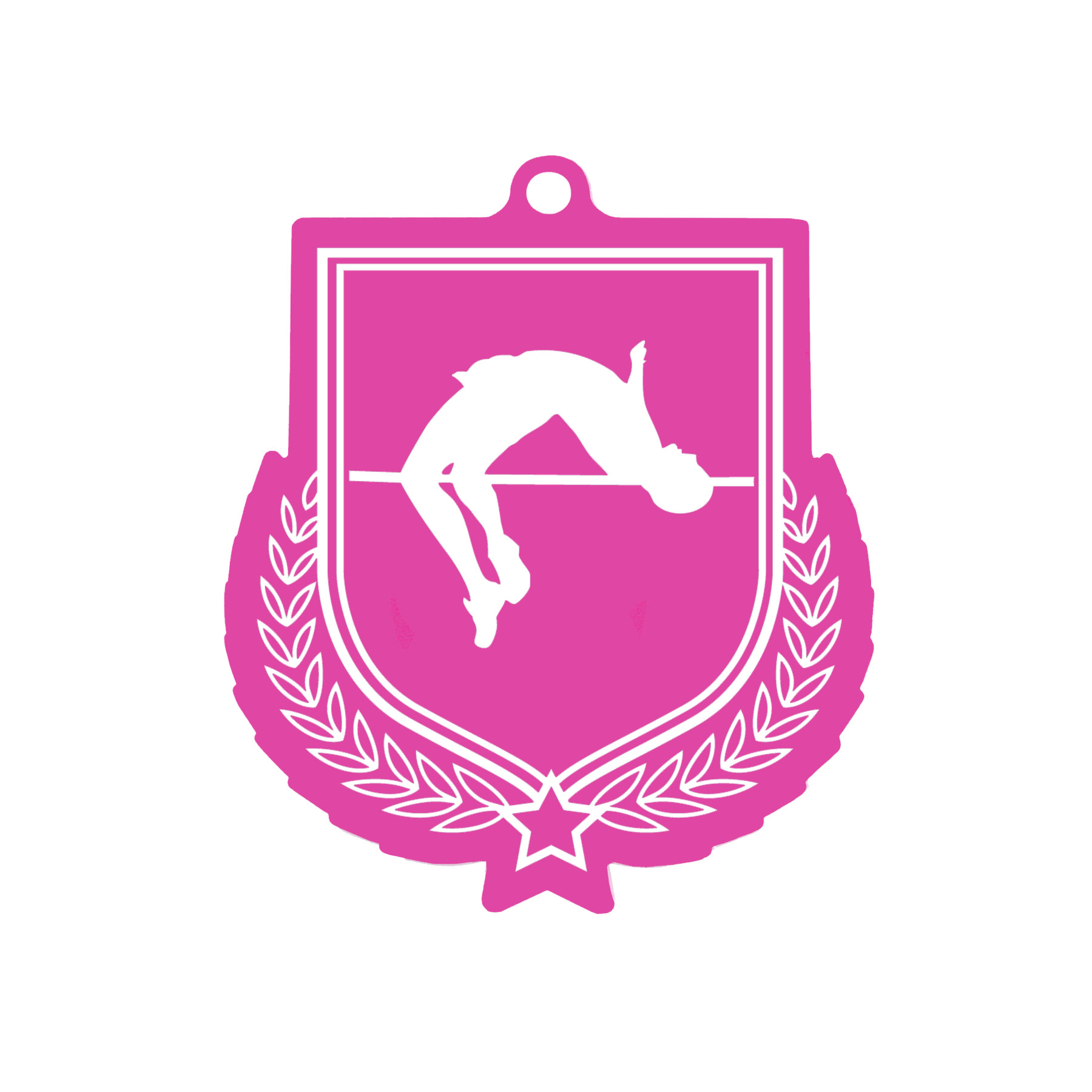 Colour Printed Pole Vault Shield Shaped Medal