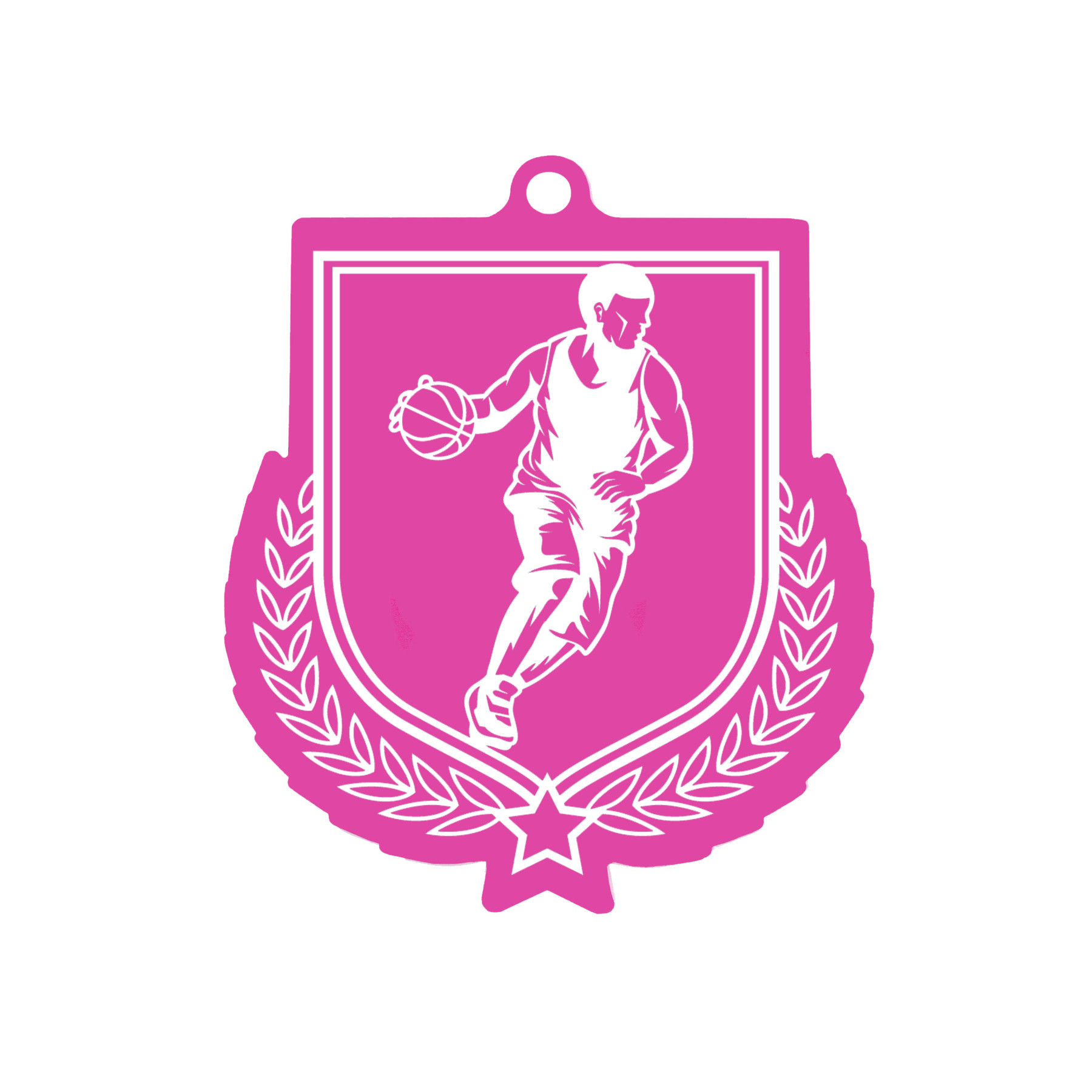 Colour Printed Basketball Shield Shaped Medal