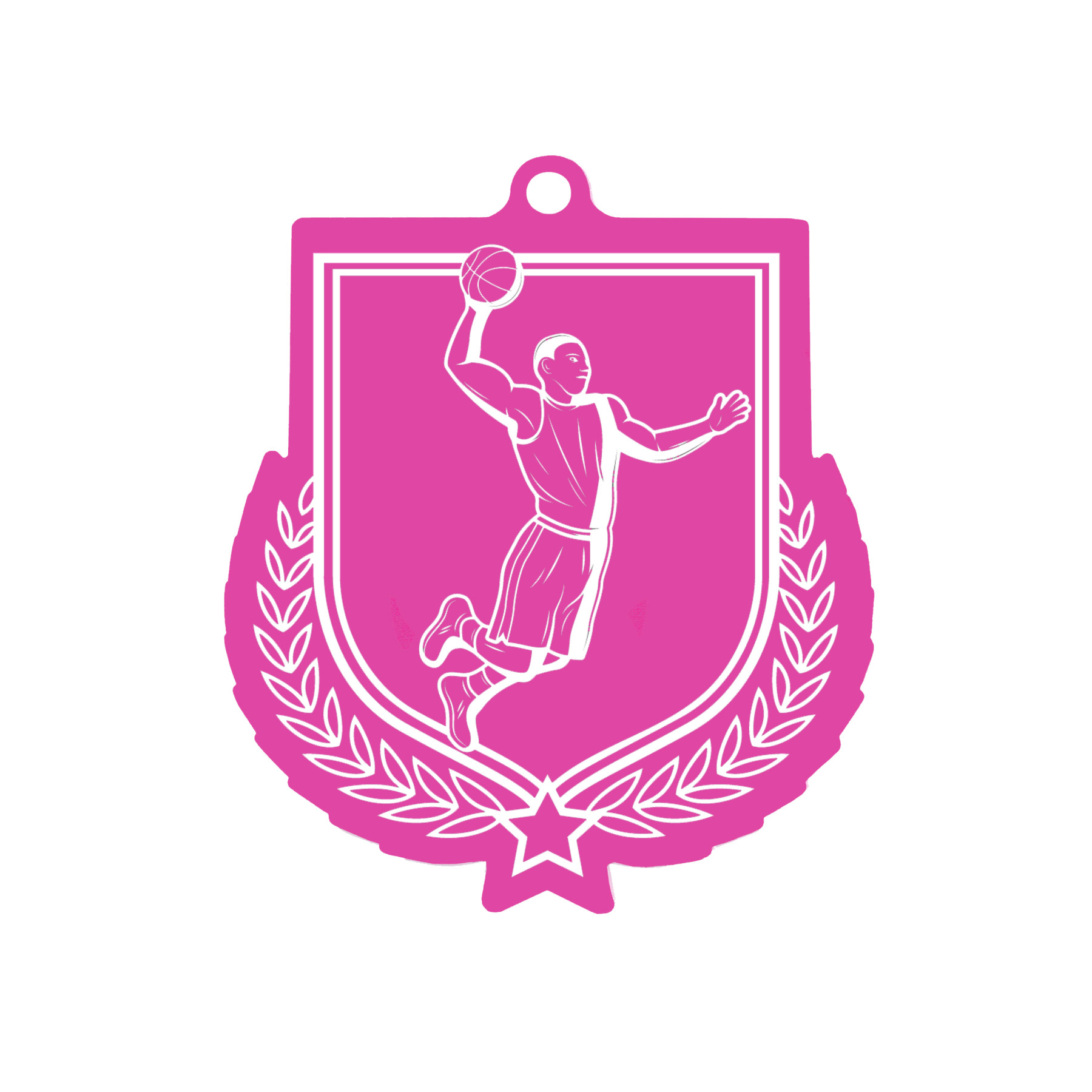 Colour Printed Basketball Shield Shaped Medal