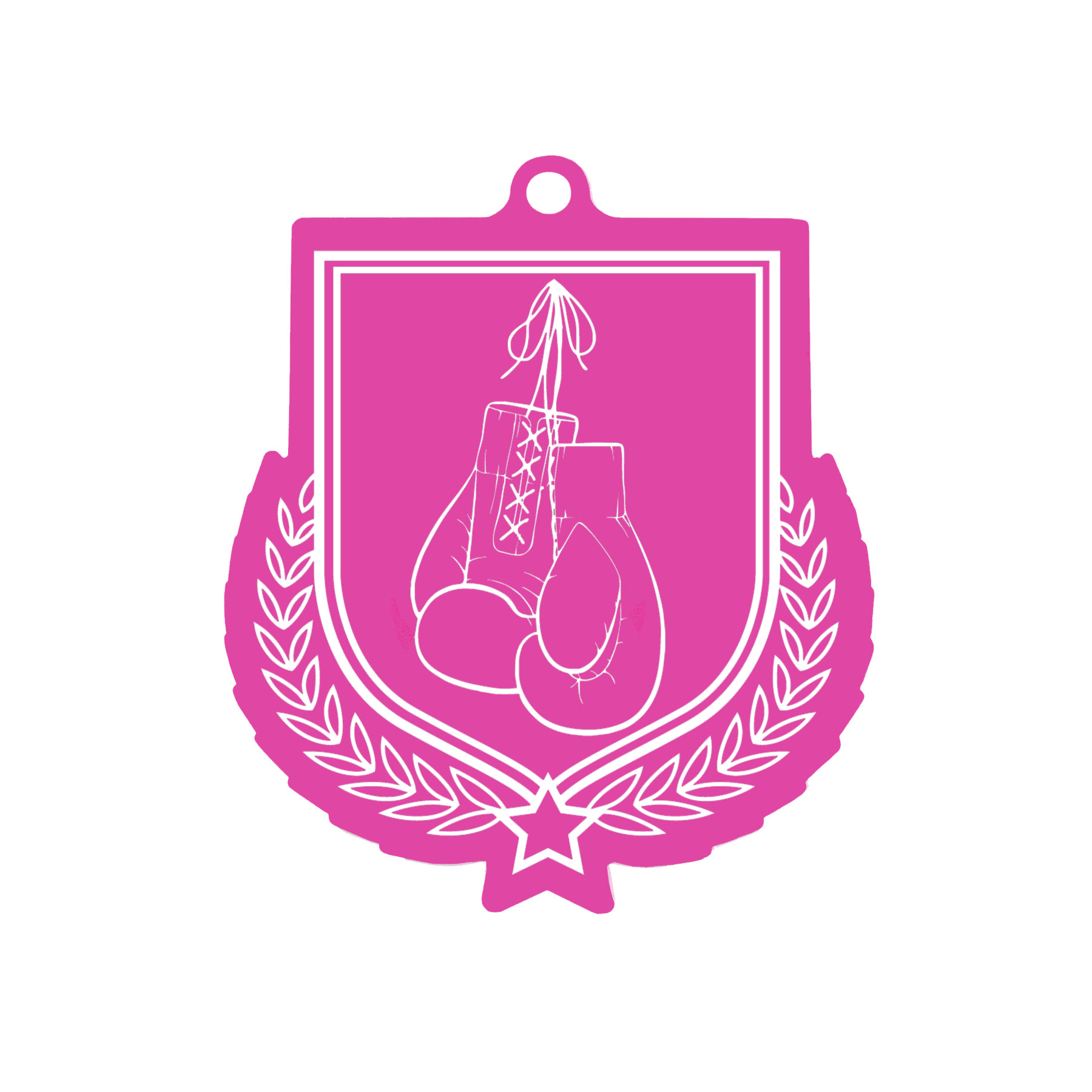 Colour Printed Boxing Gloves Shield Shaped Medal