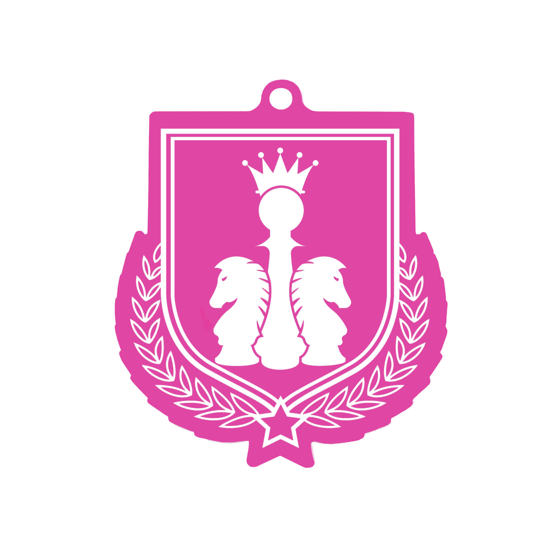 Colour Printed Chess Shield Shaped Medal