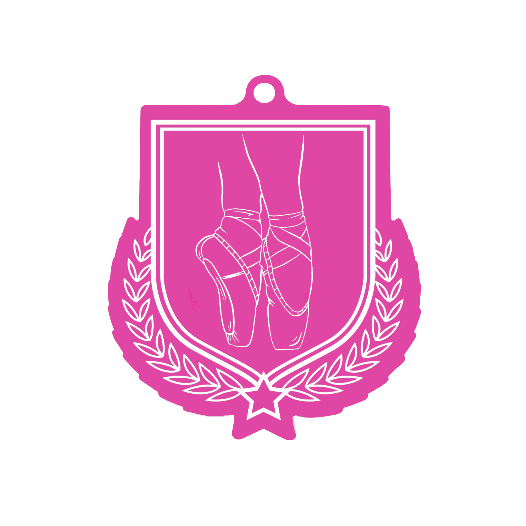 Colour Printed Ballet Shield Shaped Medal
