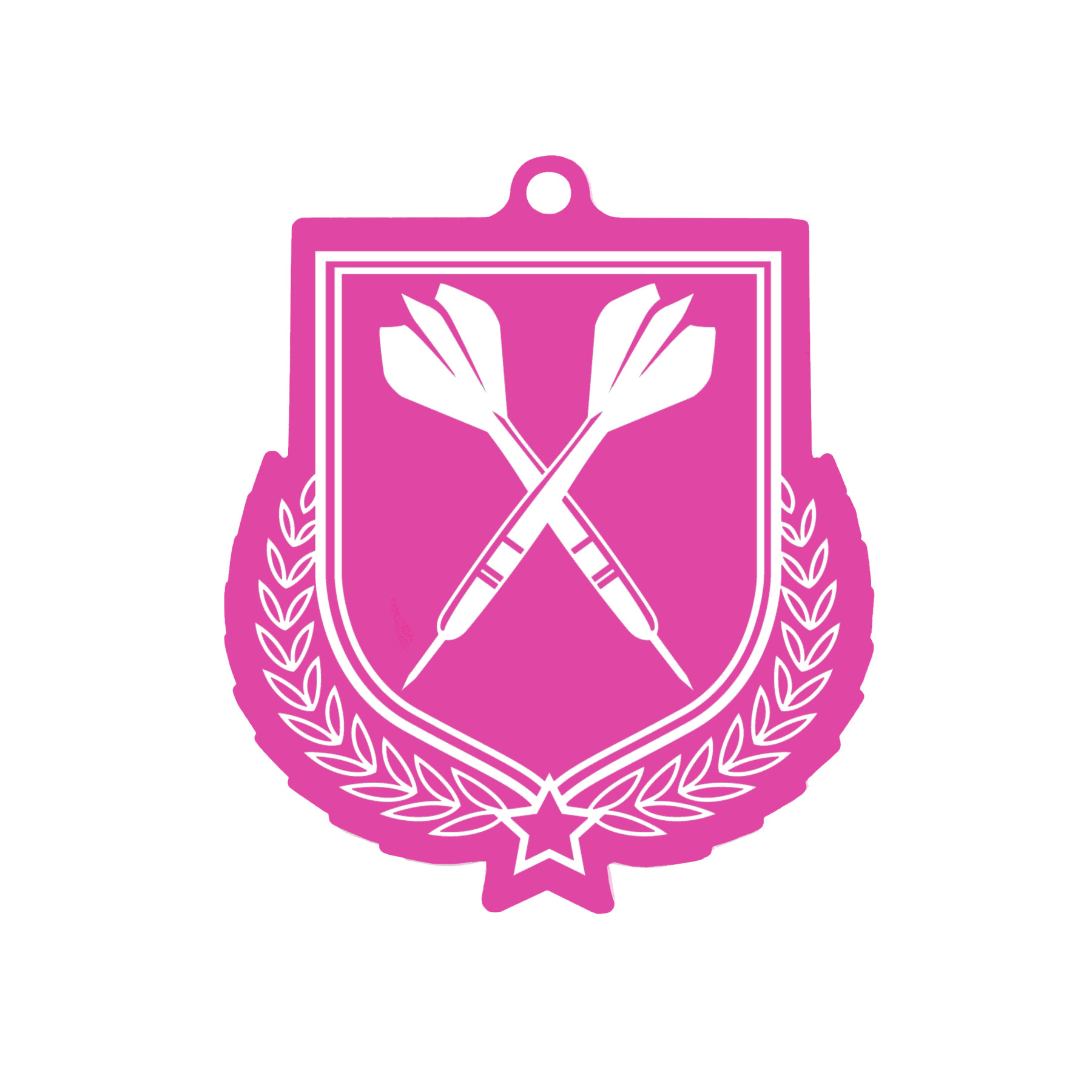 Colour Printed Darts Shield Shaped Medal