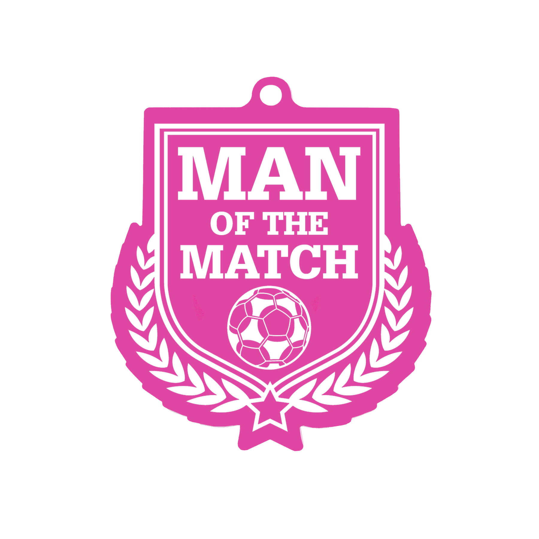 Colour Printed Football Man of the Match Shield Shaped Medal