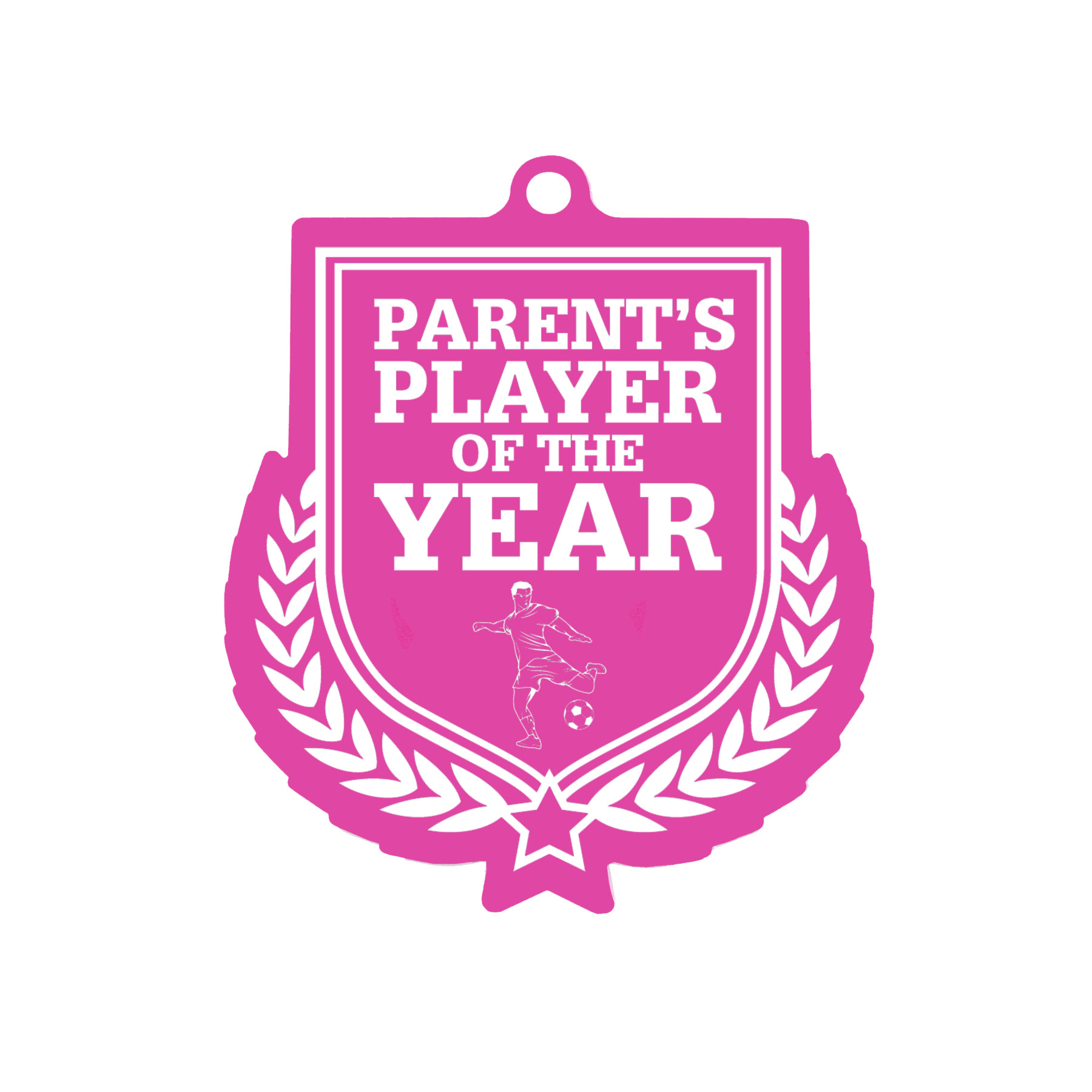 Colour Printed Football Parent's Player of the Year Shield Shaped Medal